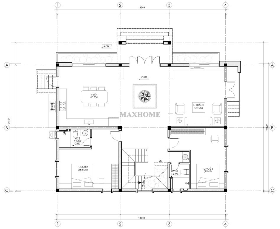 khuon vien biet thu nghi duong 2 tang ket hop nha tho to va ao vuon 15