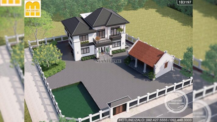 khuon vien biet thu nghi duong 2 tang ket hop nha tho to va ao vuon 6