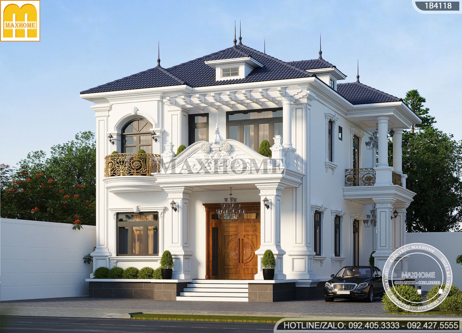 len song mau biet thu tan co dien 2 tang mai nhat dang cap tien nghi mh05754 5