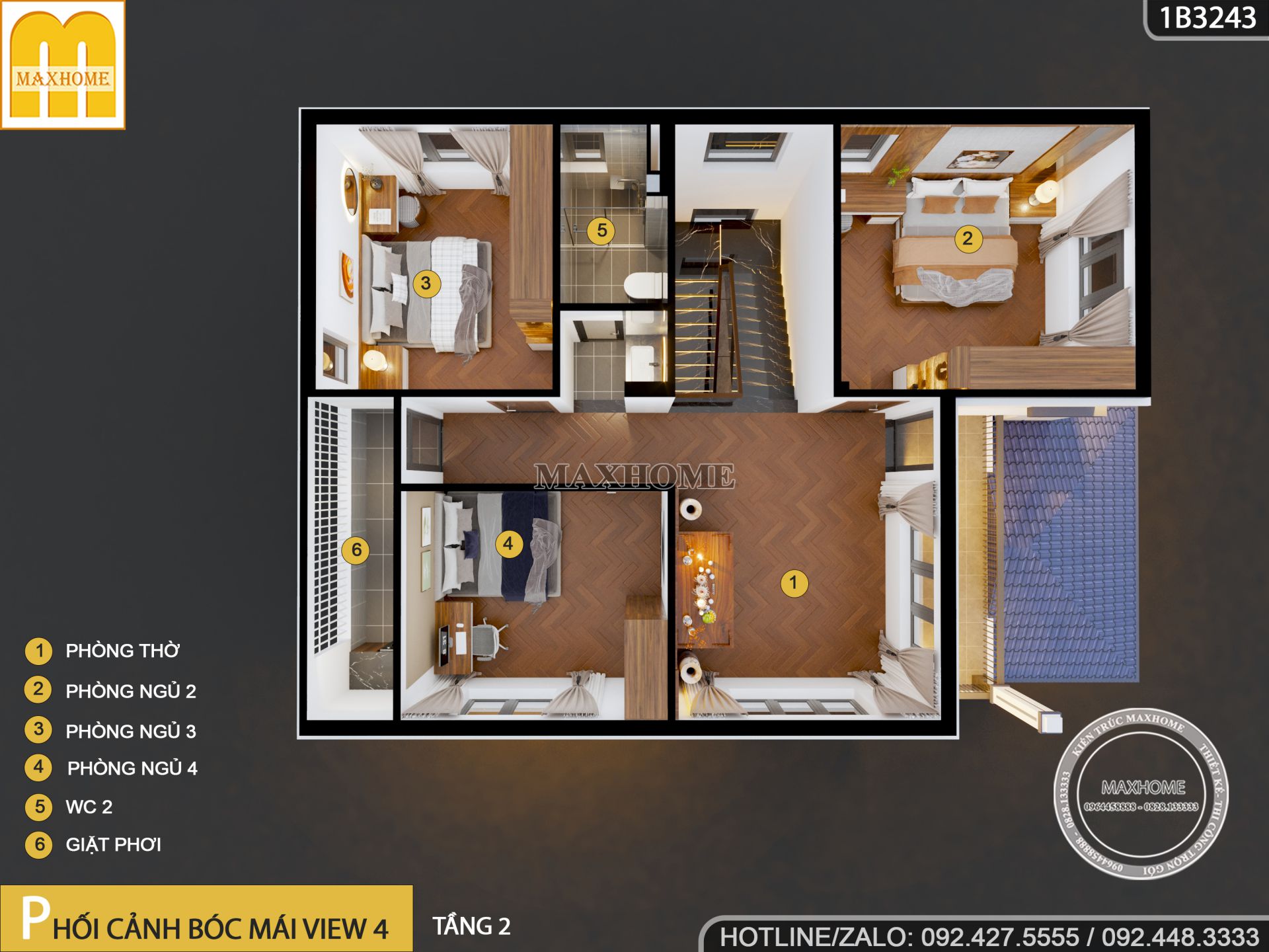 mau nha 2 tang mai nhat hien dai duoc maxhome thiet ke day tien nghi 12