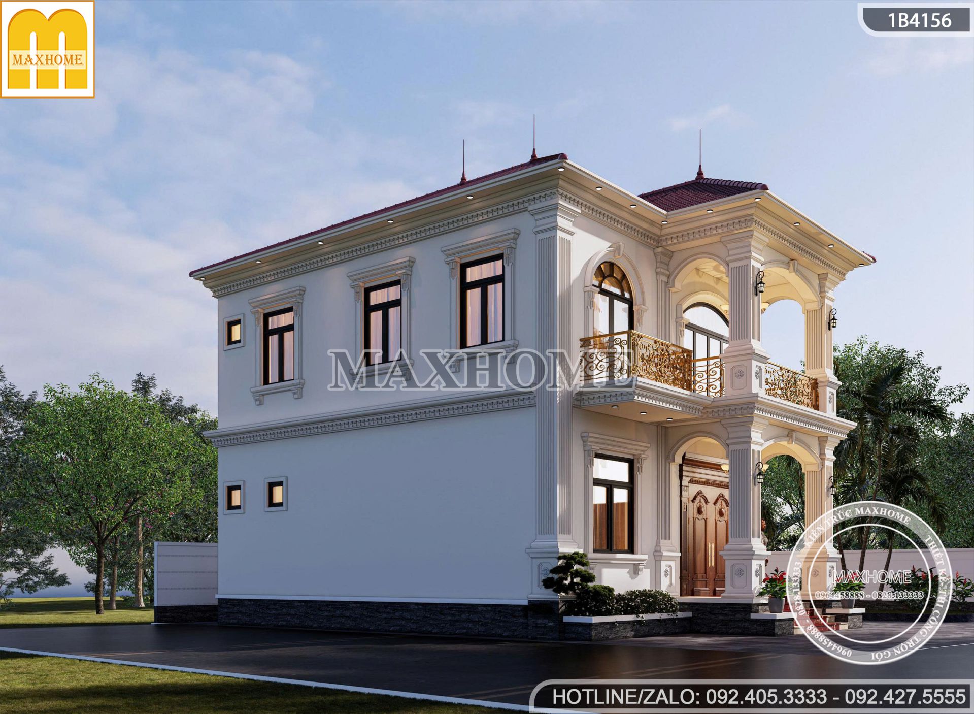 mau nha 2 tang mai nhat tan co dien noi bat voi mai ngoi do sang trong mh05829 3