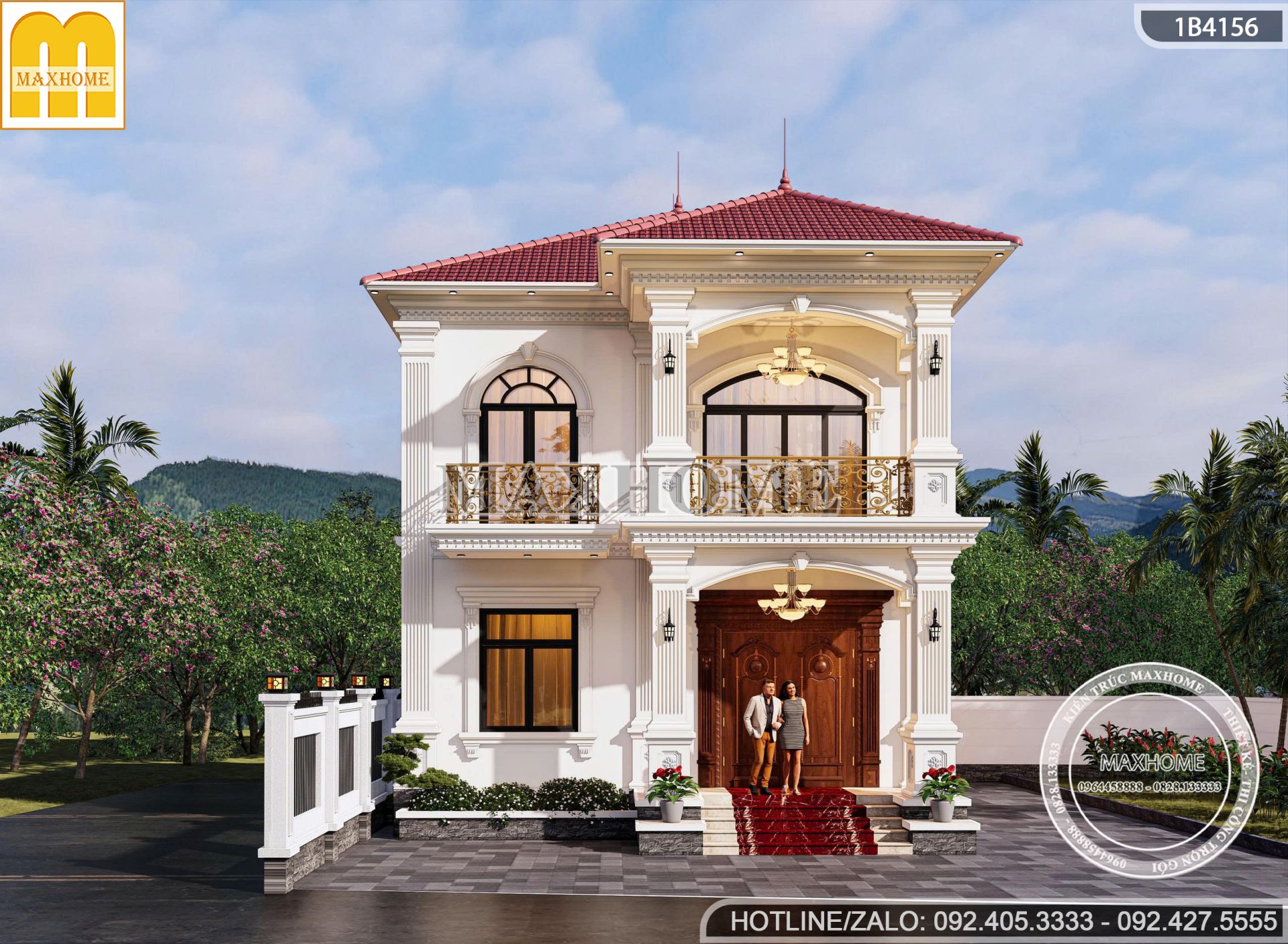 mau nha 2 tang mai nhat tan co dien noi bat voi mai ngoi do sang trong mh05829 5