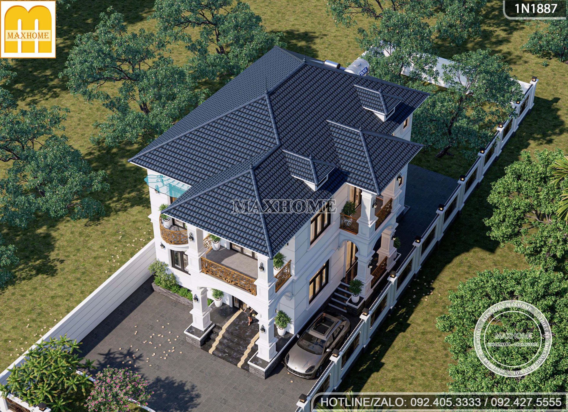 mau nha 2 tang tan co mai nhat sang trong co 4 phong ngu gia thiet ke cuc re mh05784 12