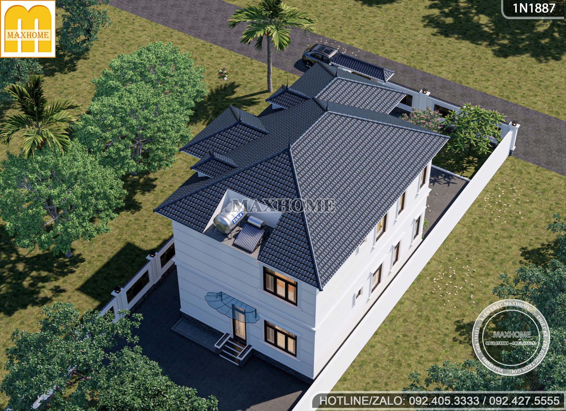 mau nha 2 tang tan co mai nhat sang trong co 4 phong ngu gia thiet ke cuc re mh05784 13