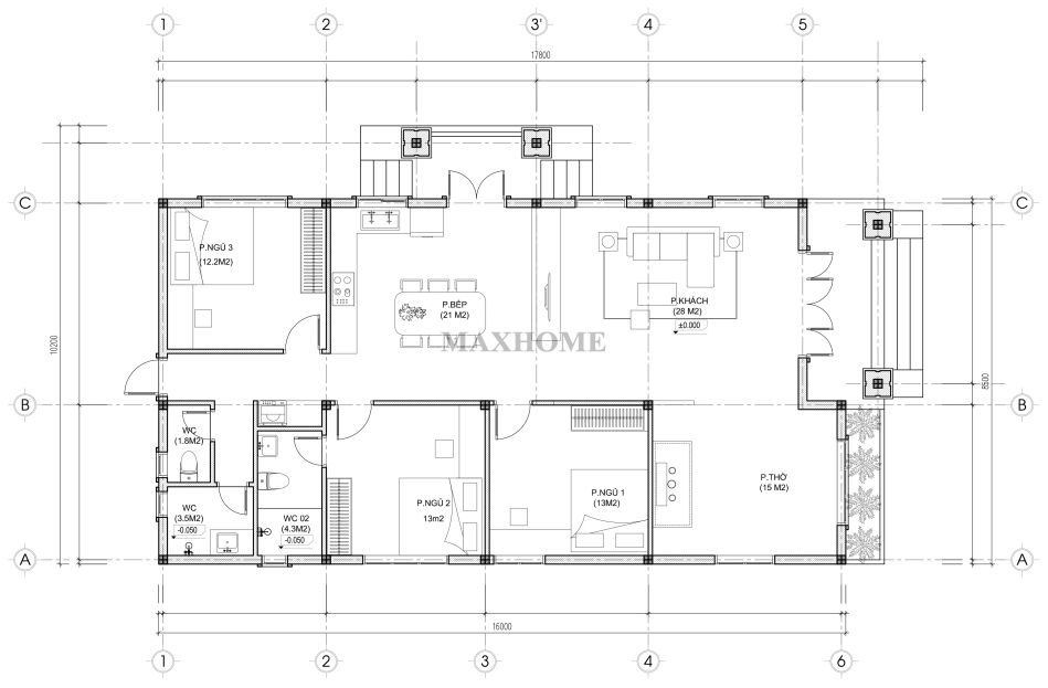 mau nha cap 4 3 phong ngu hien dai tre trung phu hop cho gia dinh nho 16