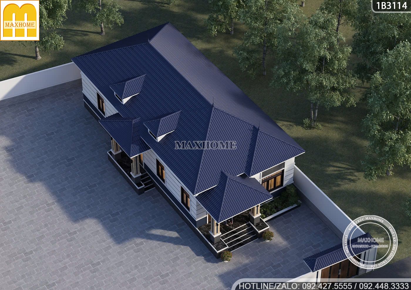 mau nha cap 4 mai nhat dep voi khong gian 3 phong ngu hien dai 12