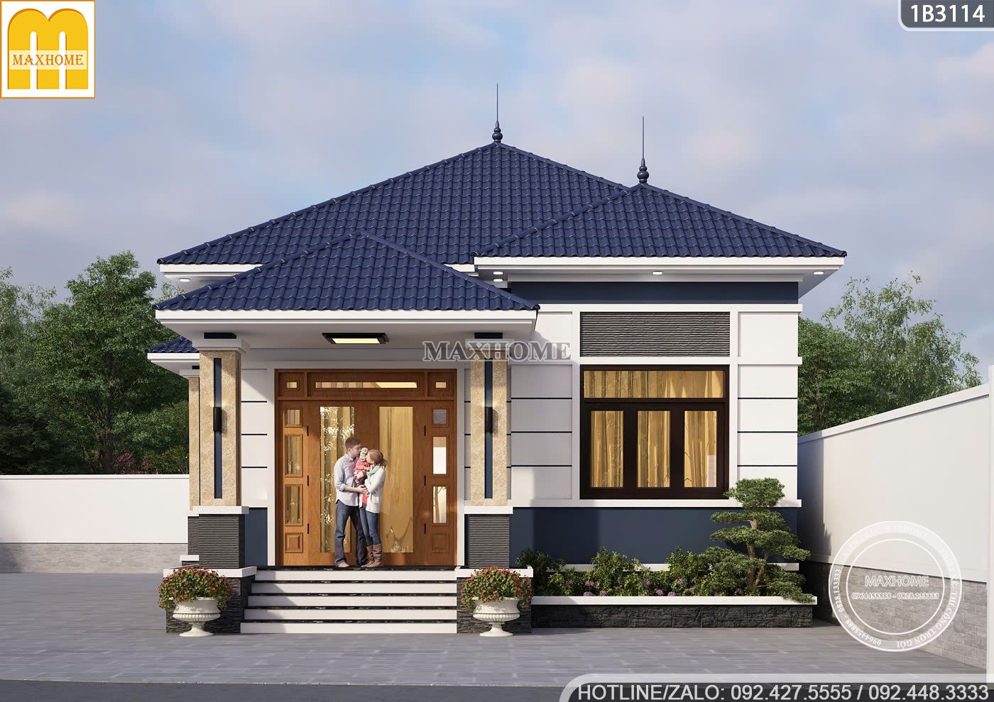 mau nha cap 4 mai nhat dep voi khong gian 3 phong ngu hien dai 8