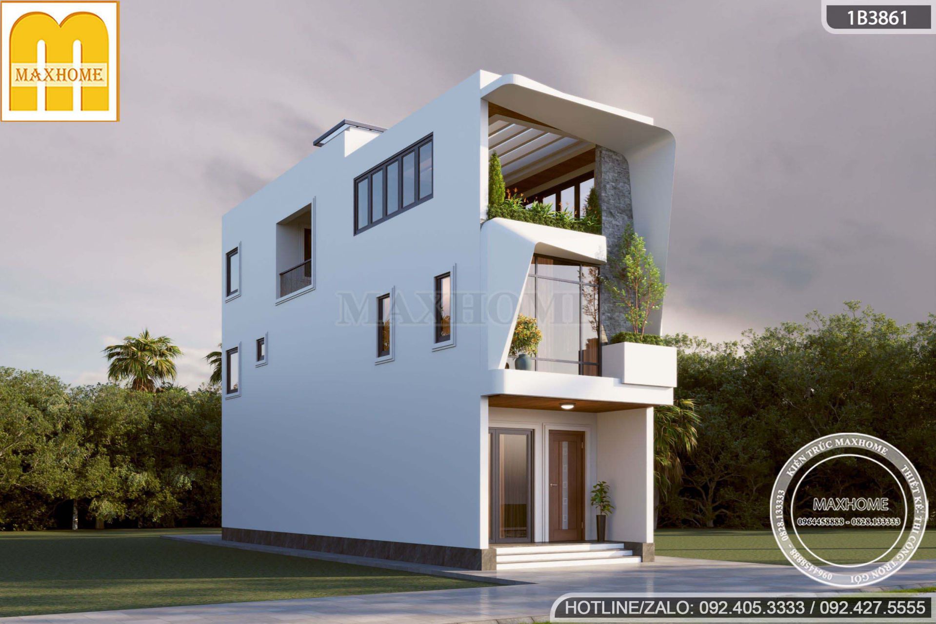 mau nha pho 3 tang hien dai mat tien dep ban cong xanh thoang mat mh05851 2