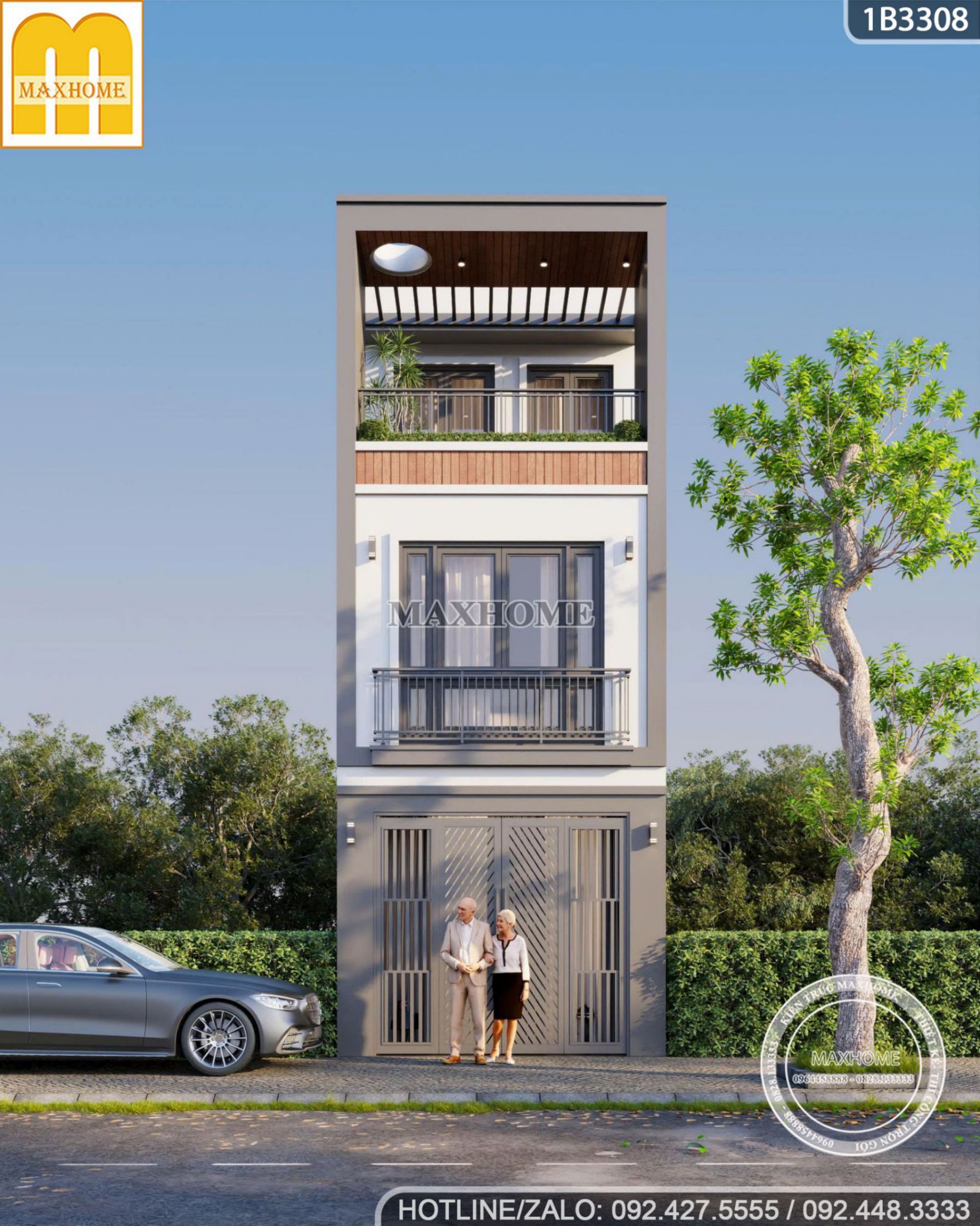 mau nha pho 3 tang mat tien 3 8m cuc ky hien dai va co chi phi hop ly 1