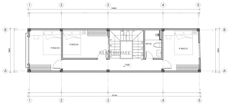mau nha pho 3 tang mat tien 3 8m cuc ky hien dai va co chi phi hop ly 11