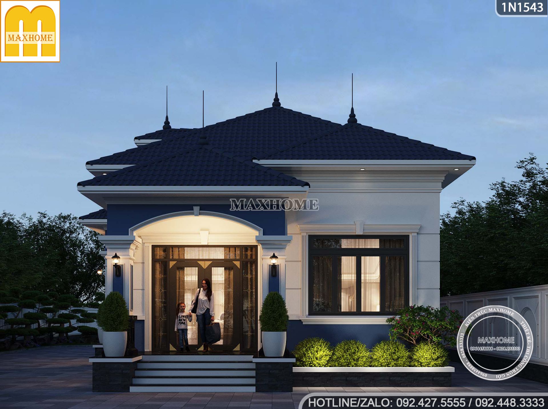 mau nha vuon 1 tang voi phong cach tan co dien cuc ky be the va tien nghi 10