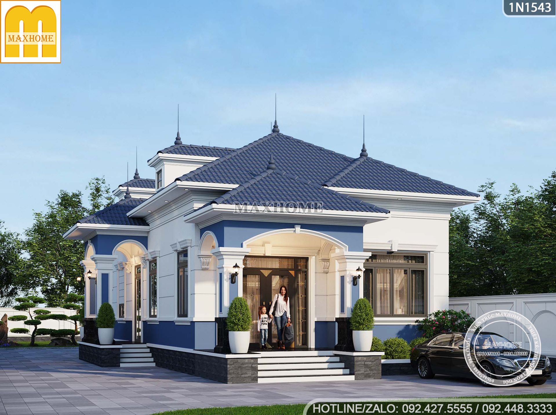 mau nha vuon 1 tang voi phong cach tan co dien cuc ky be the va tien nghi 11