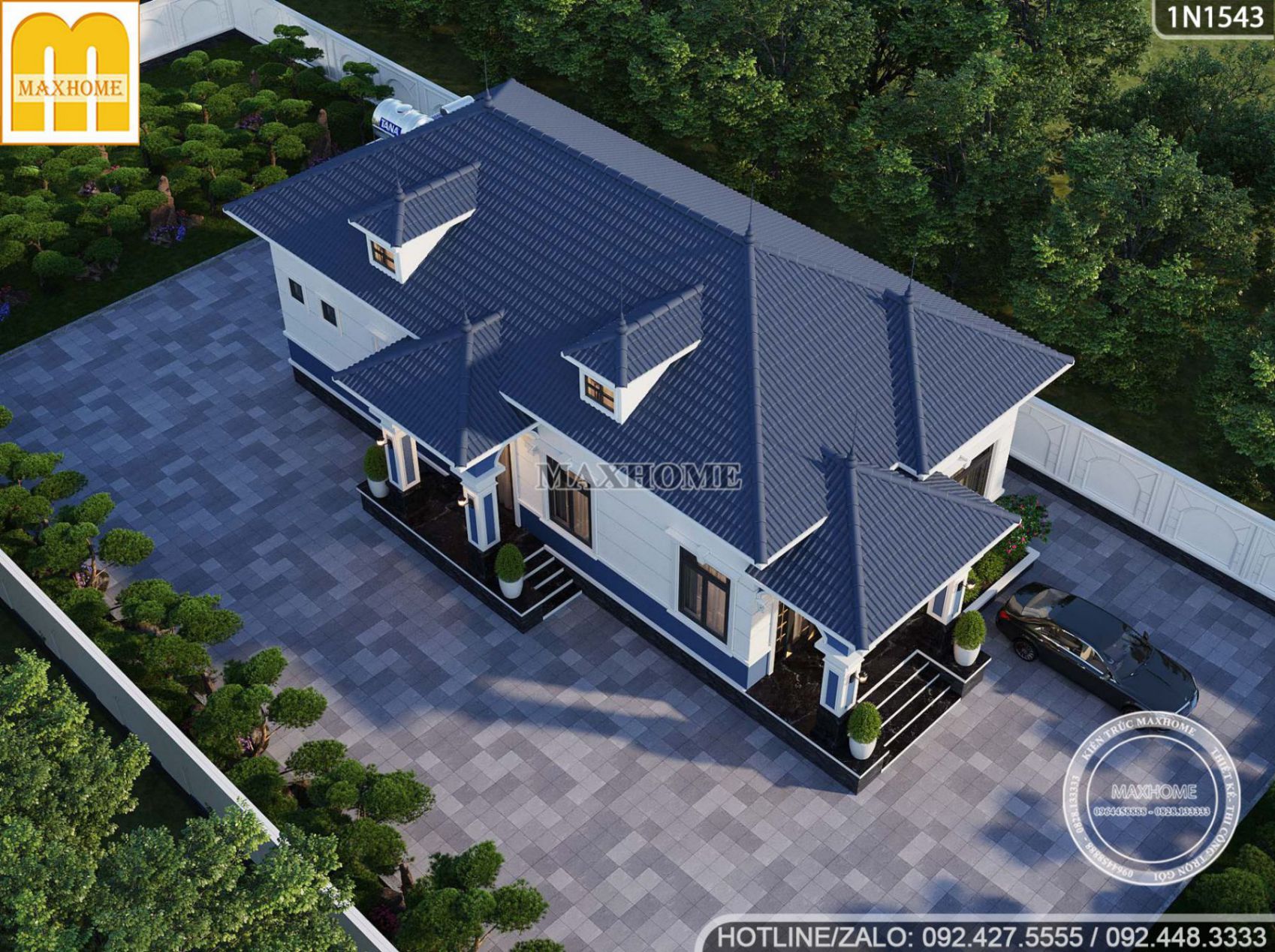 mau nha vuon 1 tang voi phong cach tan co dien cuc ky be the va tien nghi 14