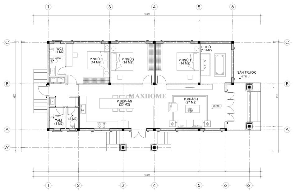 mau nha vuon 1 tang voi phong cach tan co dien cuc ky be the va tien nghi 24