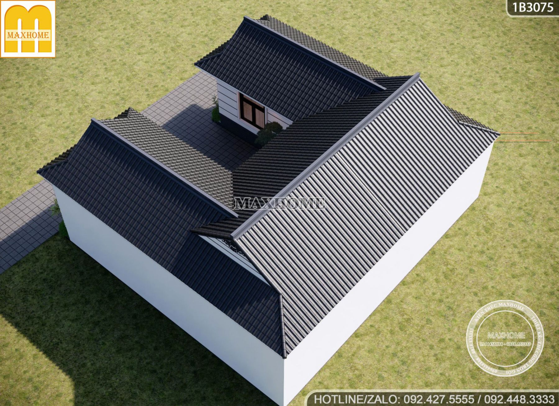 mau thiet ke nha ba gian duong dai voi 3 phong ngu tien nghi o ha noi 10