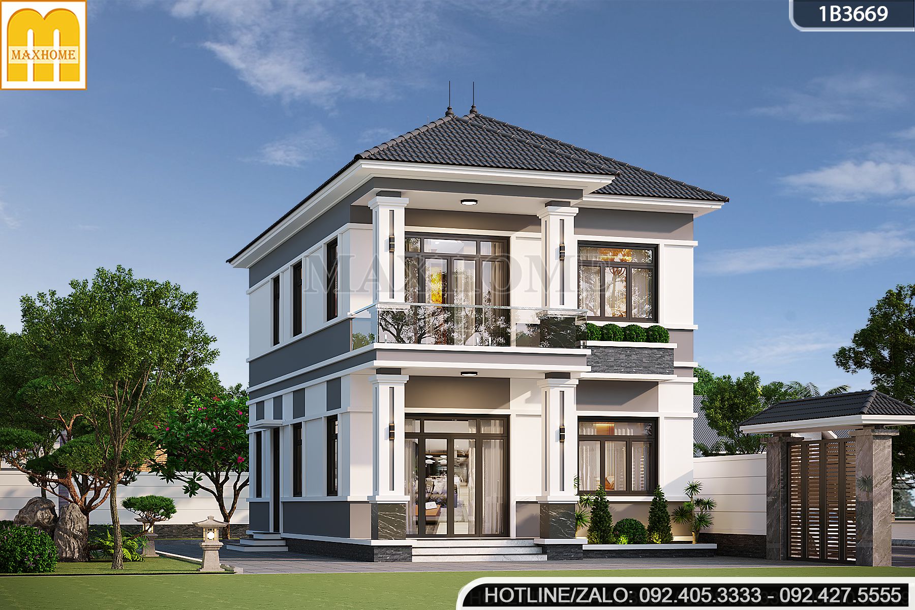 mua thiet ke gia re nha 2 tang 5 phong ngu mai nhat hien dai sang trong mh05626 5