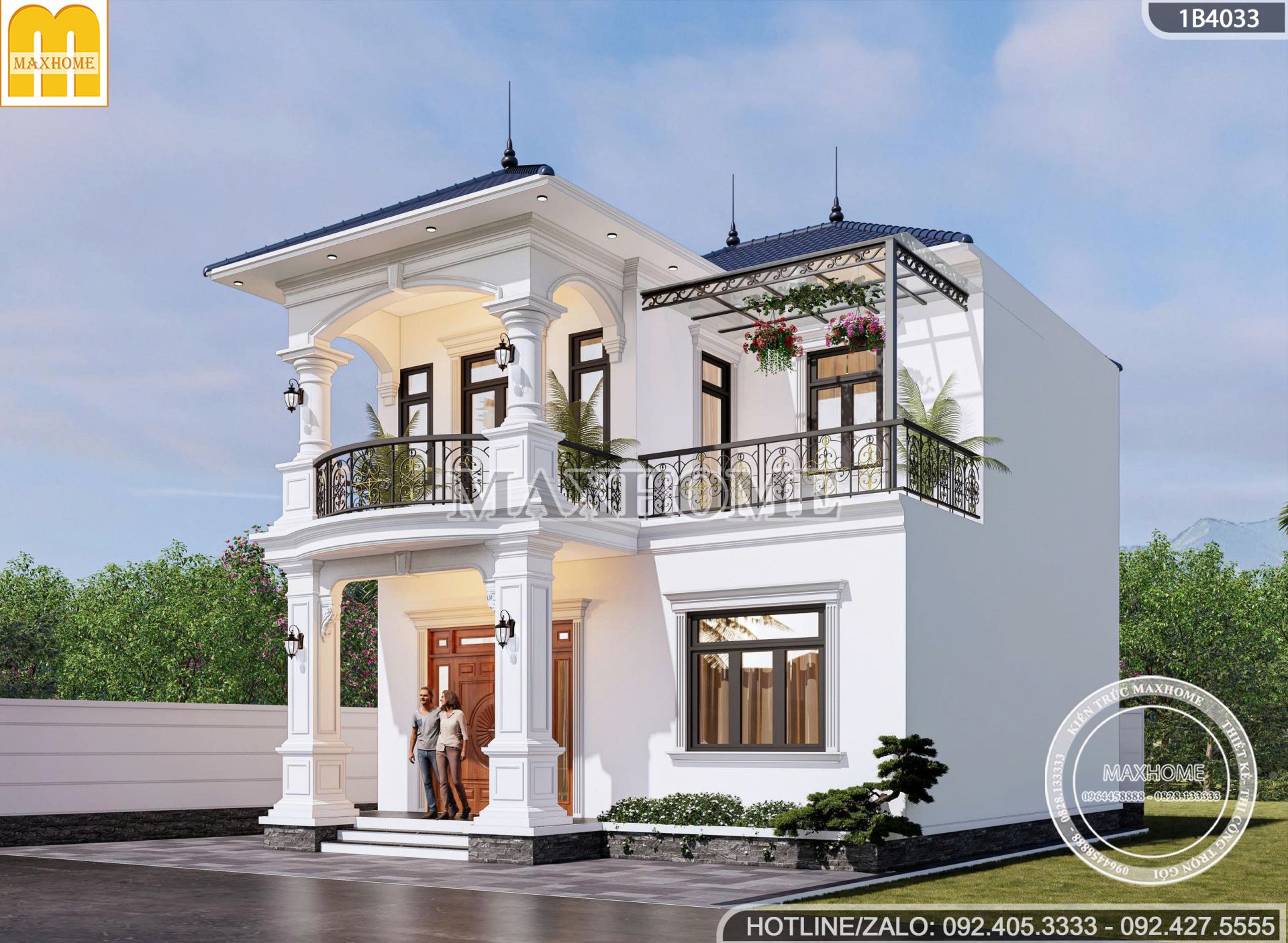 mua thiet ke nha 2 tang 4 phong ngu mai nhat tan co dien dep hut mat mh05842 1