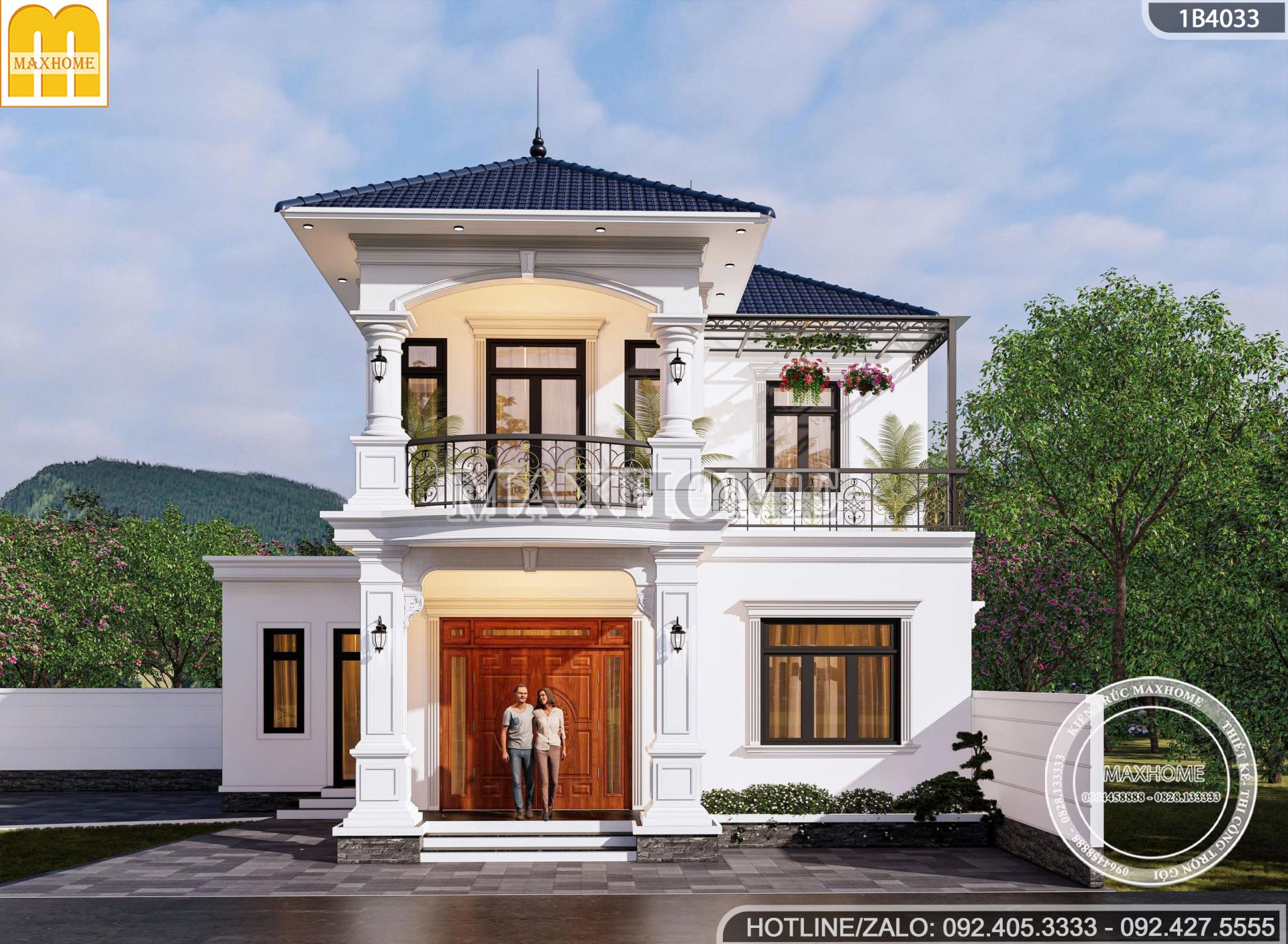 mua thiet ke nha 2 tang 4 phong ngu mai nhat tan co dien dep hut mat mh05842 3