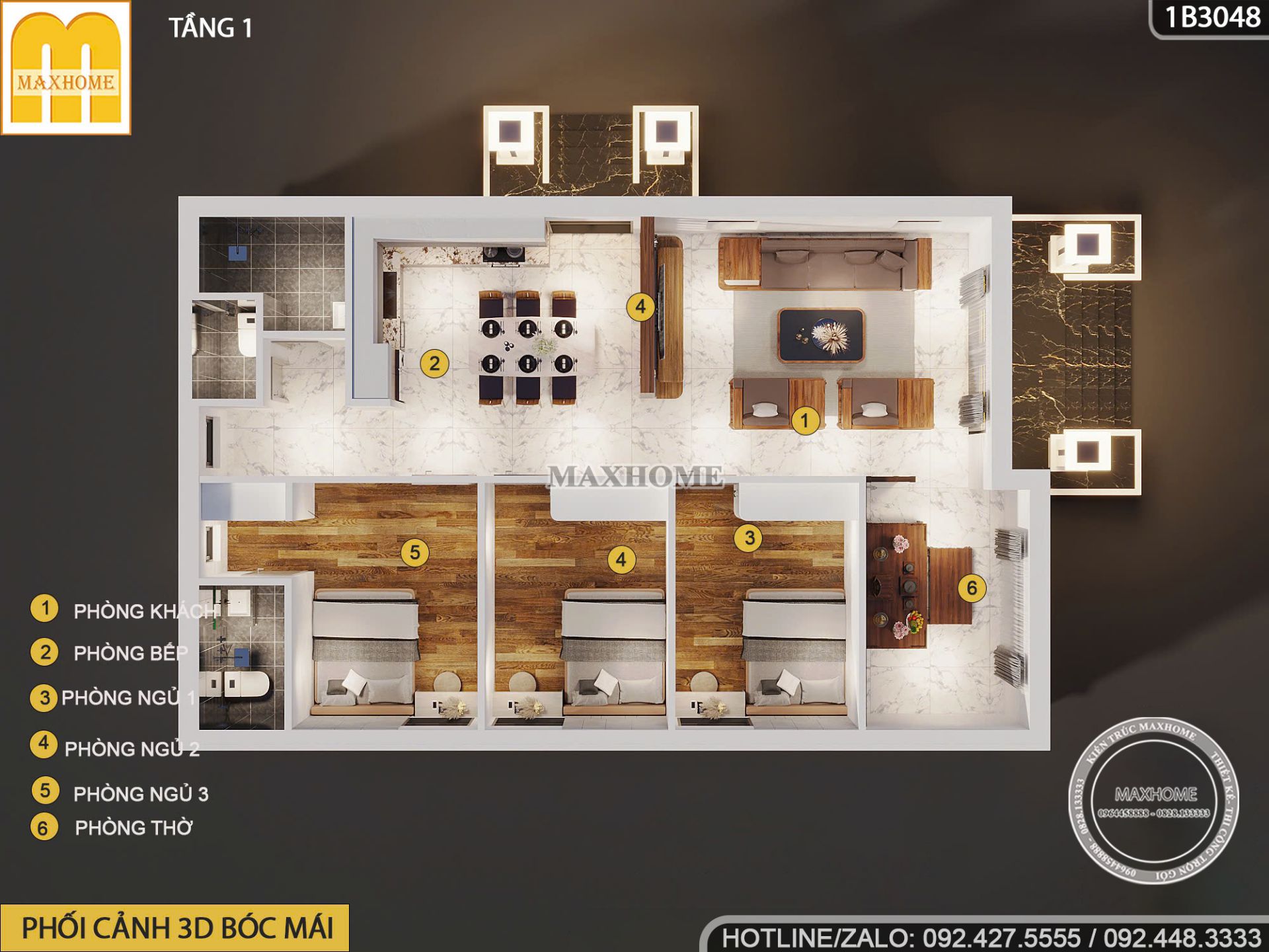 ngat ngay voi mau nha cap 4 3 phong ngu gia re ma sieu dep 12