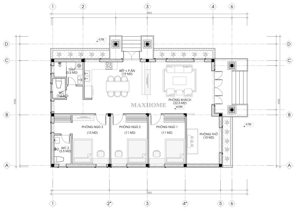 ngat ngay voi mau nha cap 4 3 phong ngu gia re ma sieu dep 20