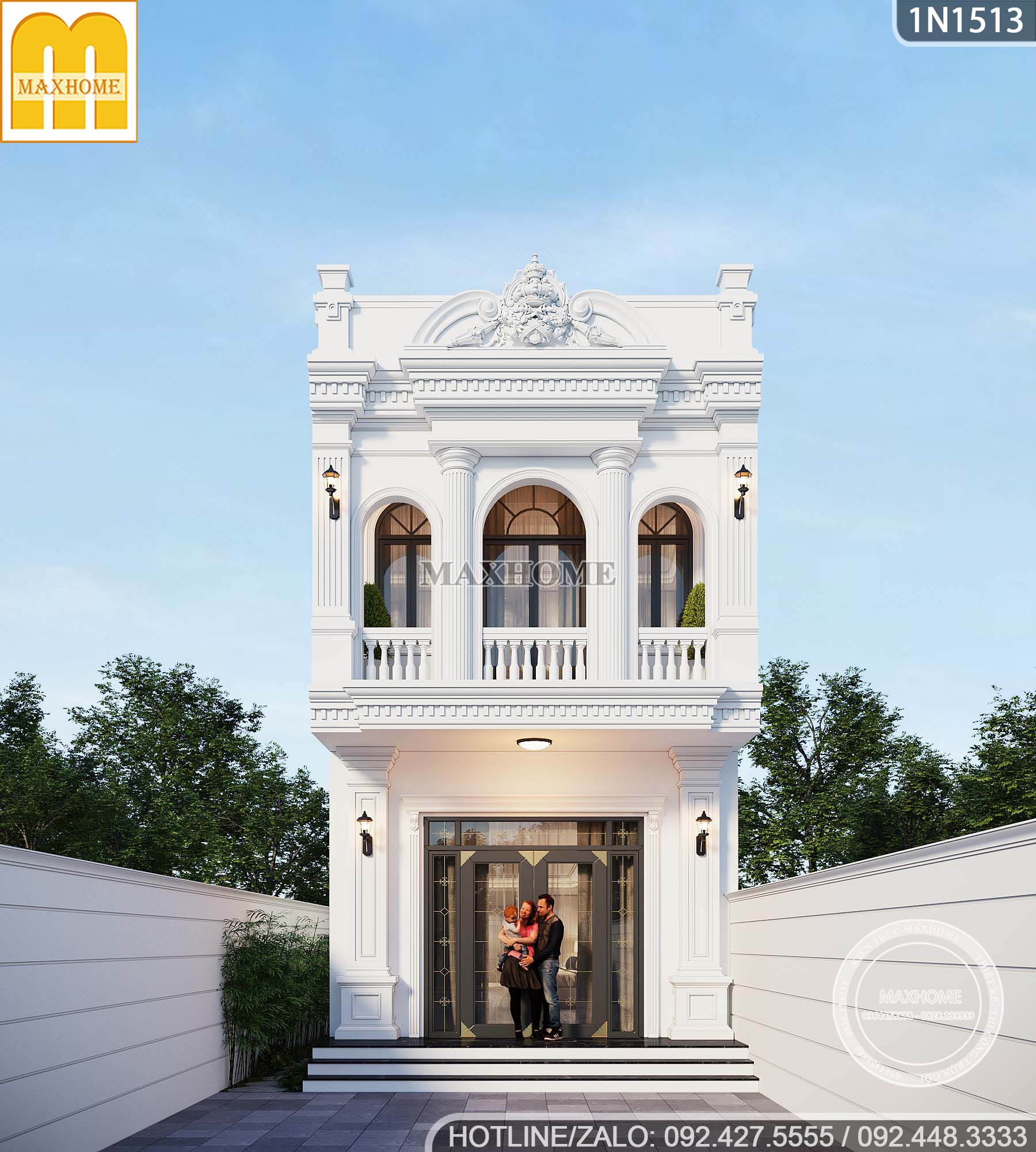 ngo ngang voi mau nha pho tan co 2 tang 3 phong ngu dep long lay 1