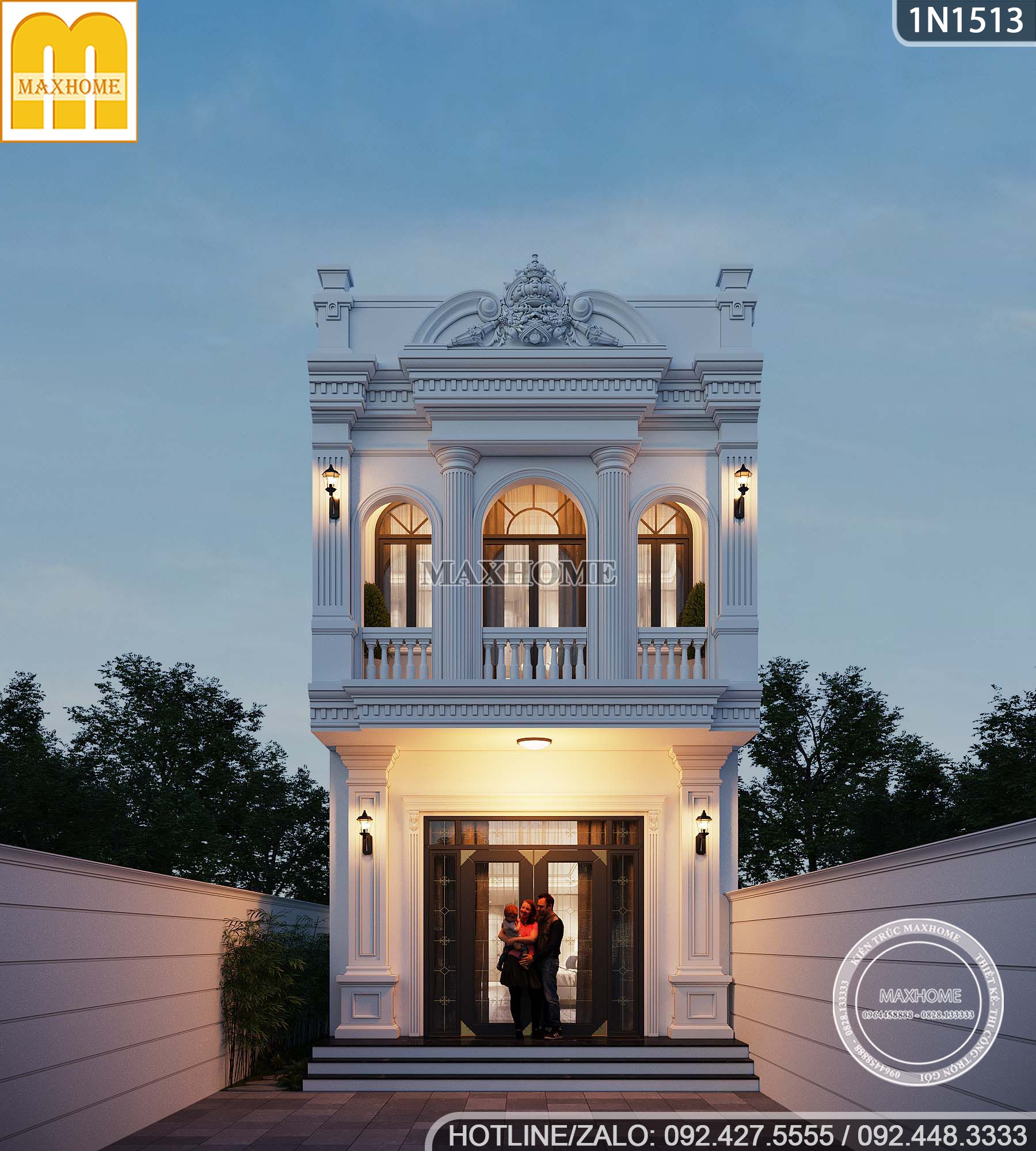 ngo ngang voi mau nha pho tan co 2 tang 3 phong ngu dep long lay 10