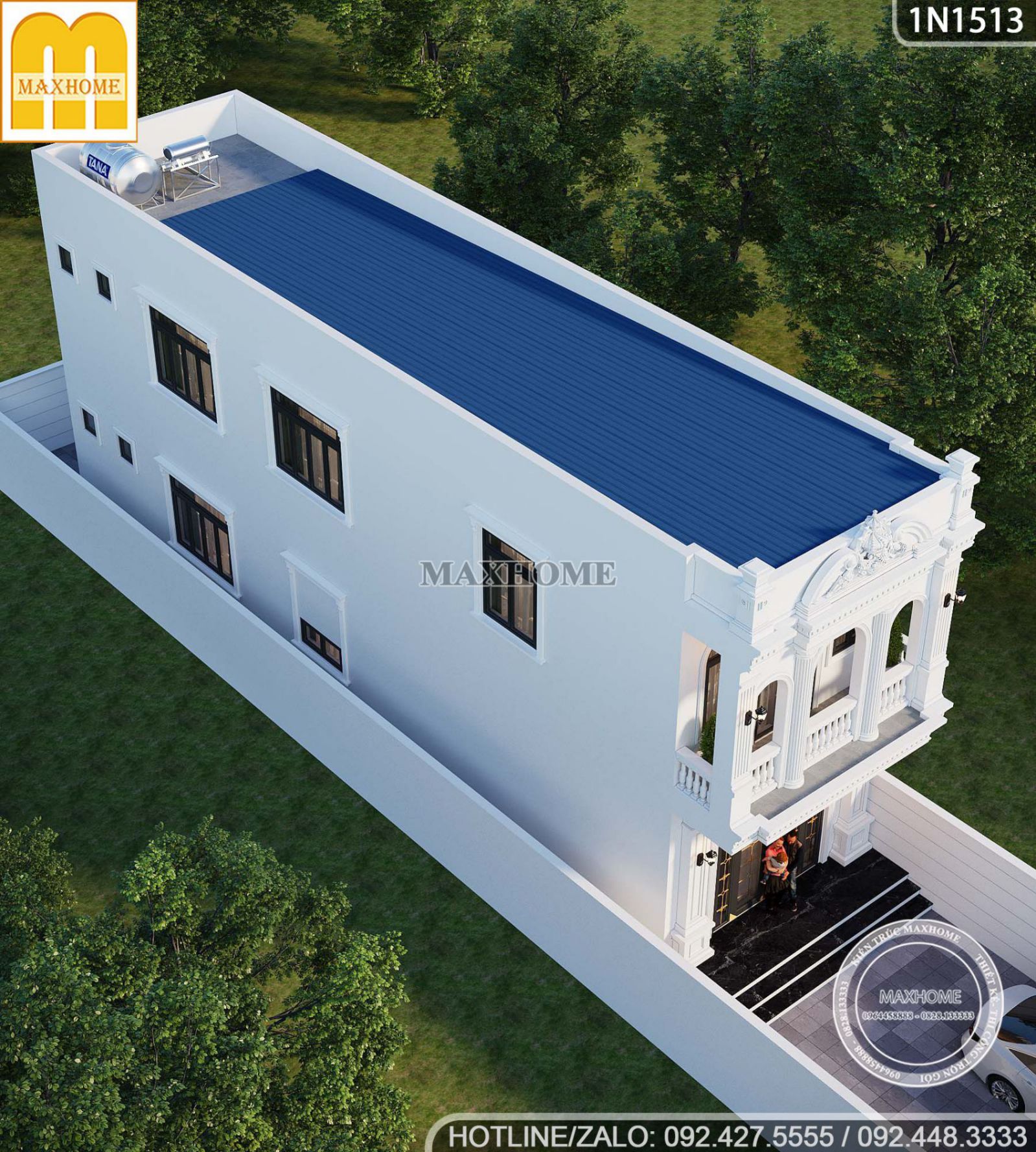 ngo ngang voi mau nha pho tan co 2 tang 3 phong ngu dep long lay 14