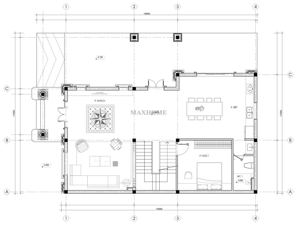 ngoi biet thu 3 tang mai thai sang trong co kinh voi net dep tan co dien 16