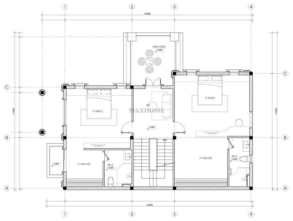 ngoi biet thu 3 tang mai thai sang trong co kinh voi net dep tan co dien 17