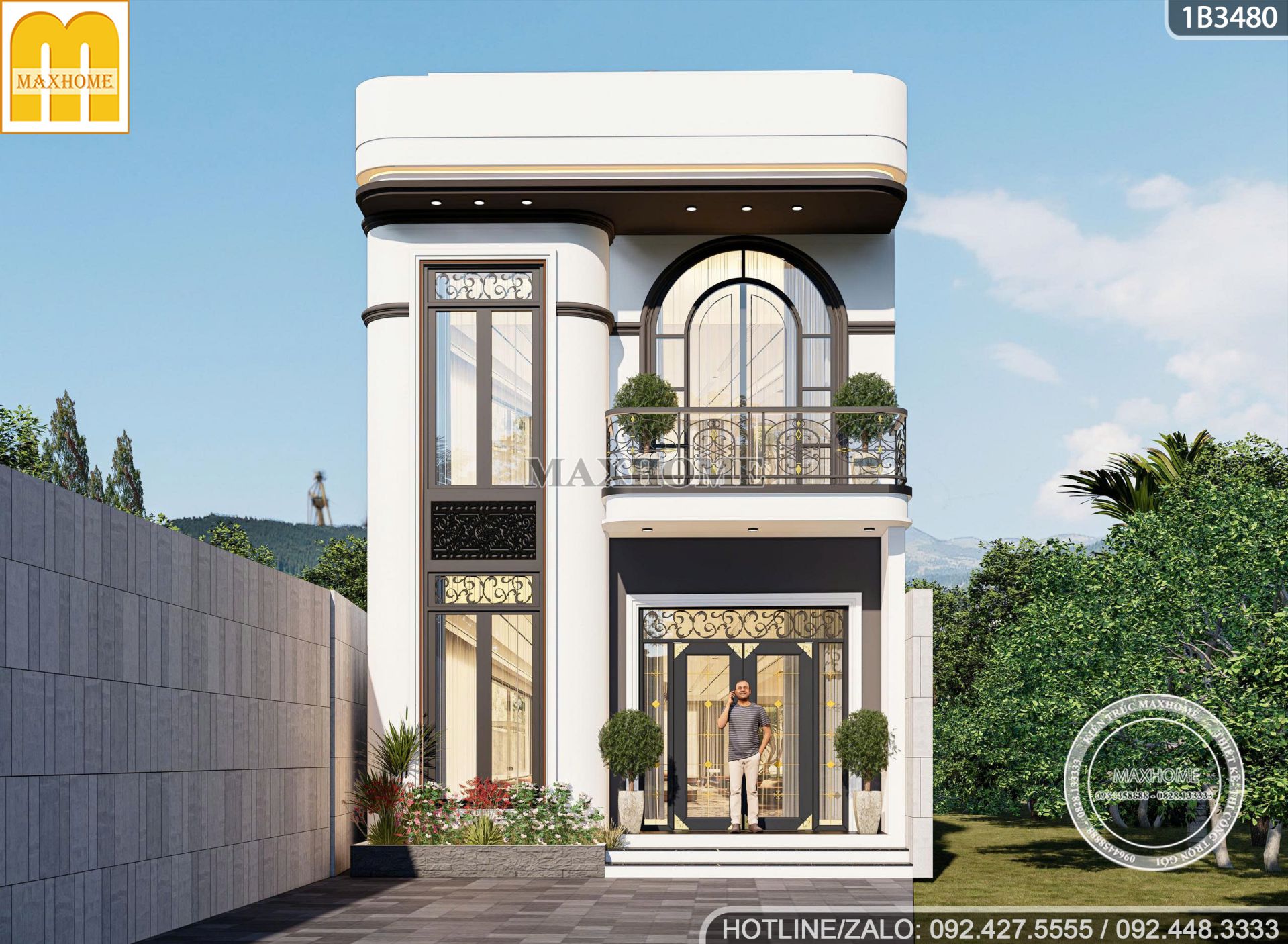 ngoi nha pho 2 tang 1 tum doc dao va sang tao tren tung net thiet ke 1