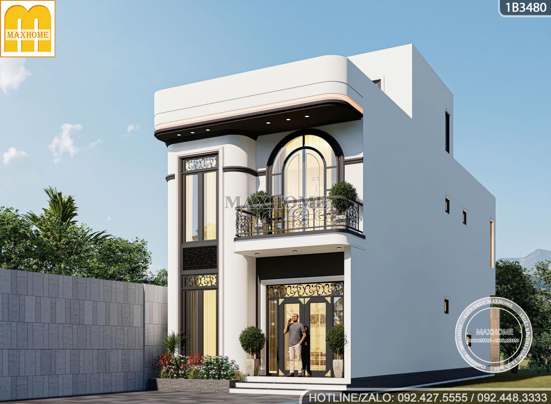 ngoi nha pho 2 tang 1 tum doc dao va sang tao tren tung net thiet ke 7