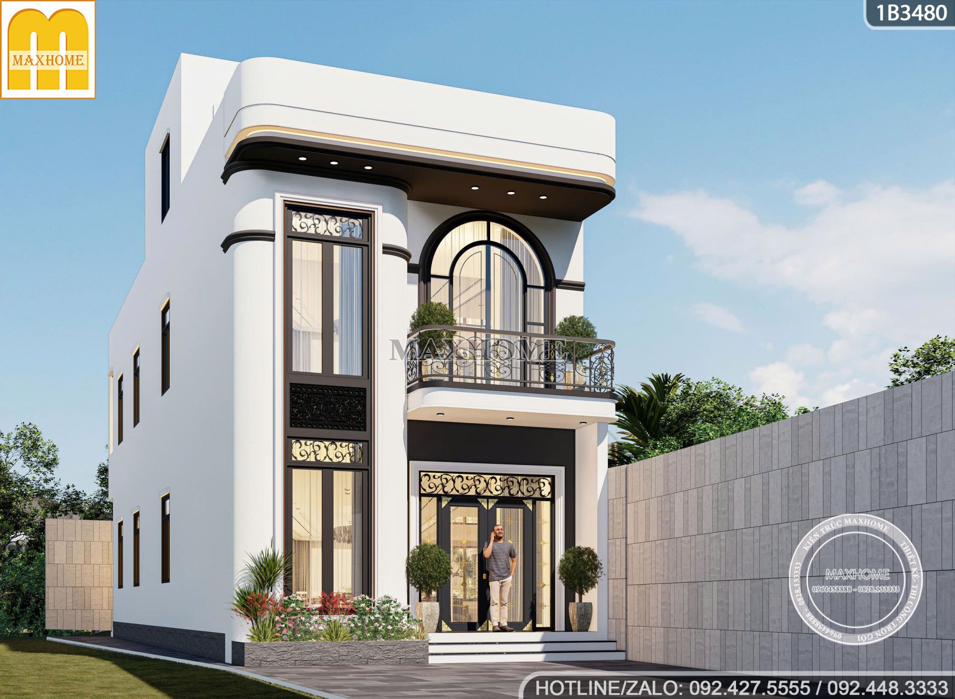 ngoi nha pho 2 tang 1 tum doc dao va sang tao tren tung net thiet ke 9