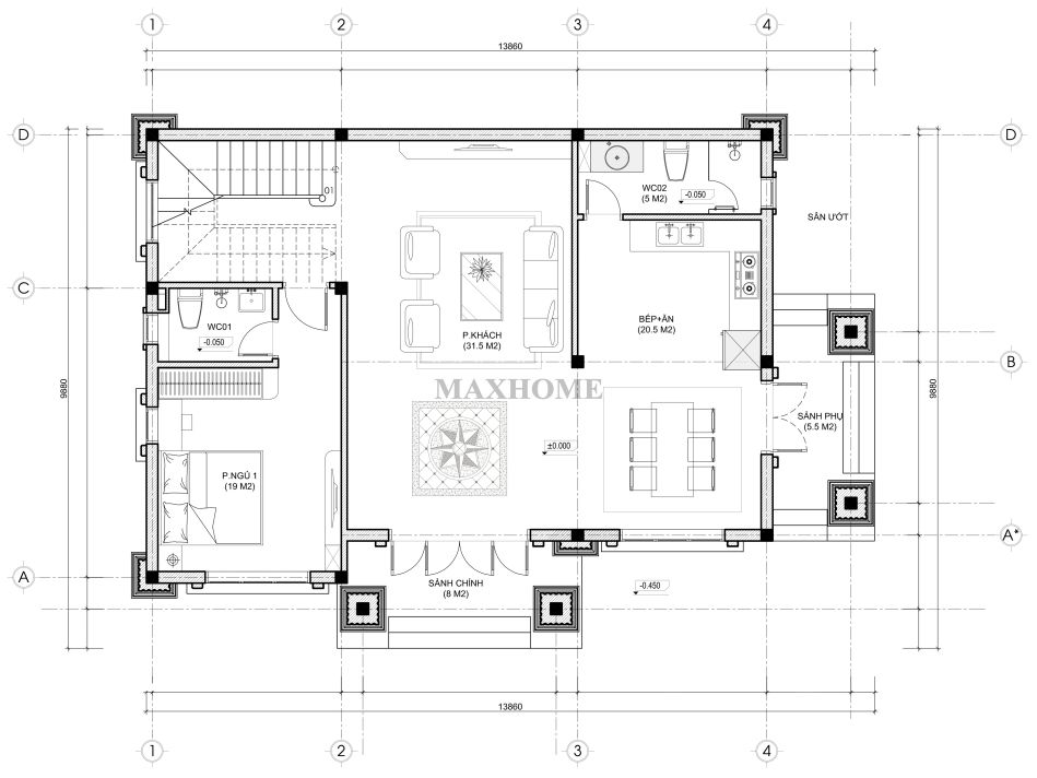 nha 2 tang tan co dien mai ngoi do dep me man nam tai ha noi 14 nha 2 tang tan co dien mai ngoi do dep me man nam tai ha noi 14
