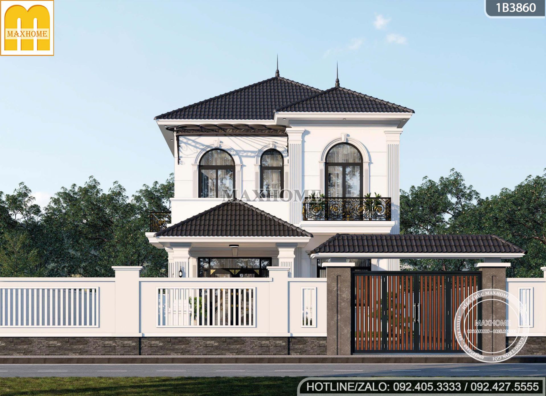 sieu pham nha 2 tang mai nhat tan co dien do maxhome thiet ke mh05728 11