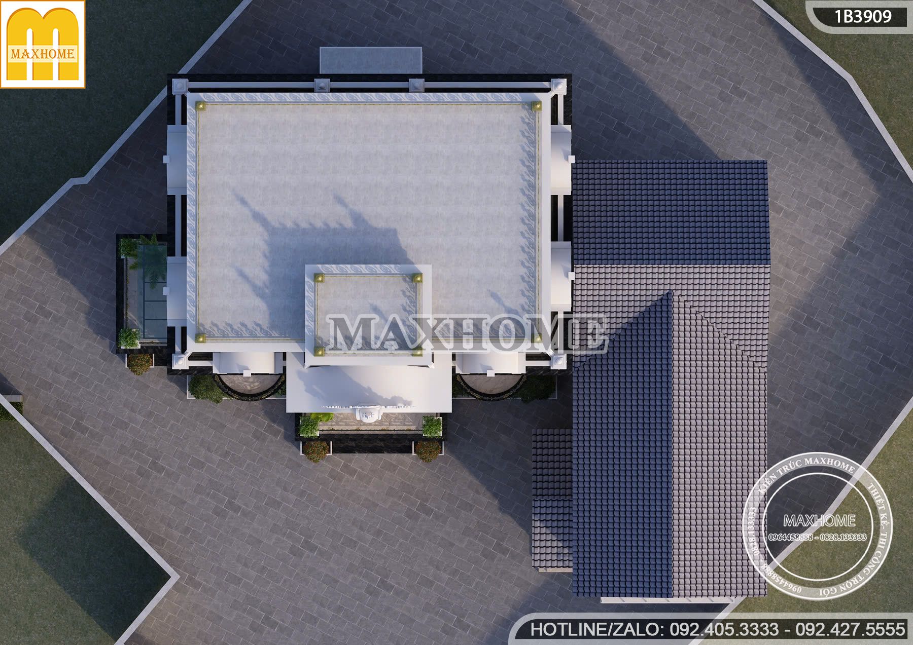 thiet ke biet thu tan co dien mai mansard sang trong dang cap tai vinh phuc mh05897 4