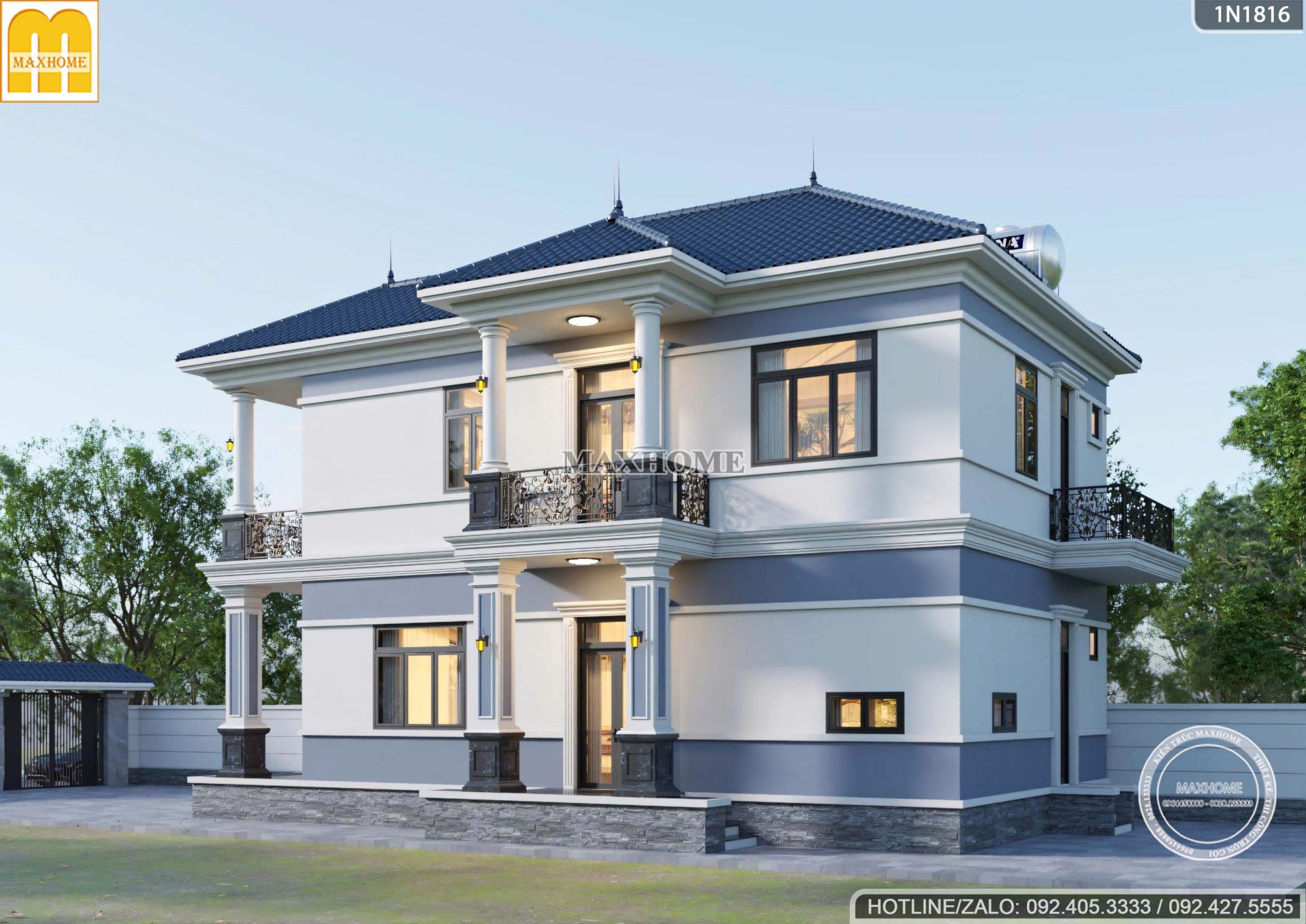 thiet ke nha 2 tang mai nhat hien chuan phong thuy don tai loc mh05704 10