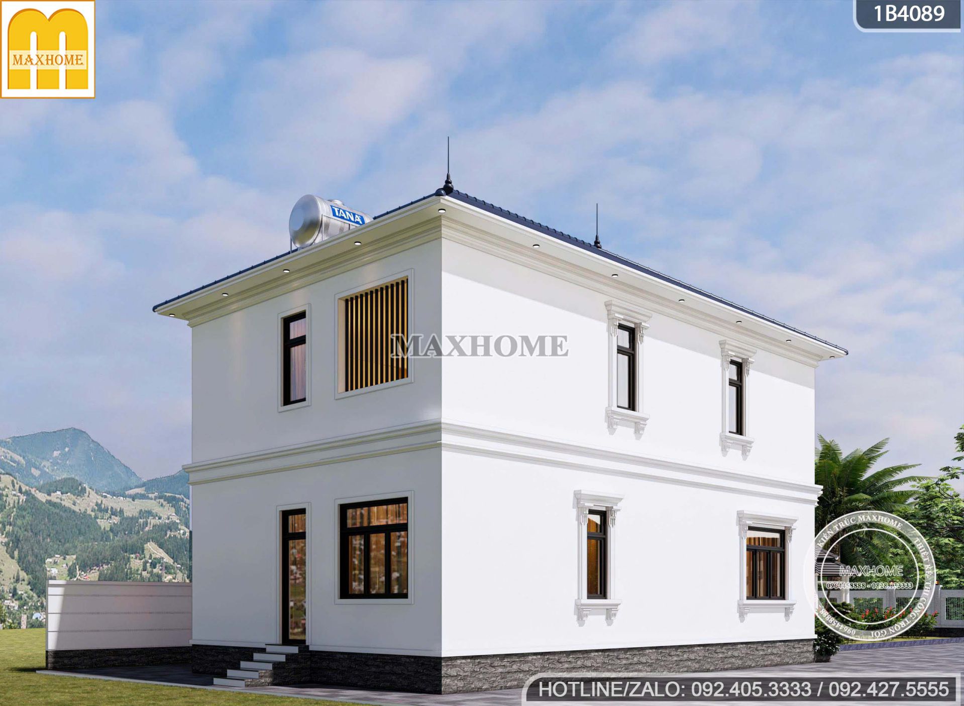 thiet ke nha 2 tang mai nhat tan co dien 4 phong ngu day du cong nang mh05845 1 thiet ke nha 2 tang mai nhat tan co dien 4 phong ngu day du cong nang mh05845 1