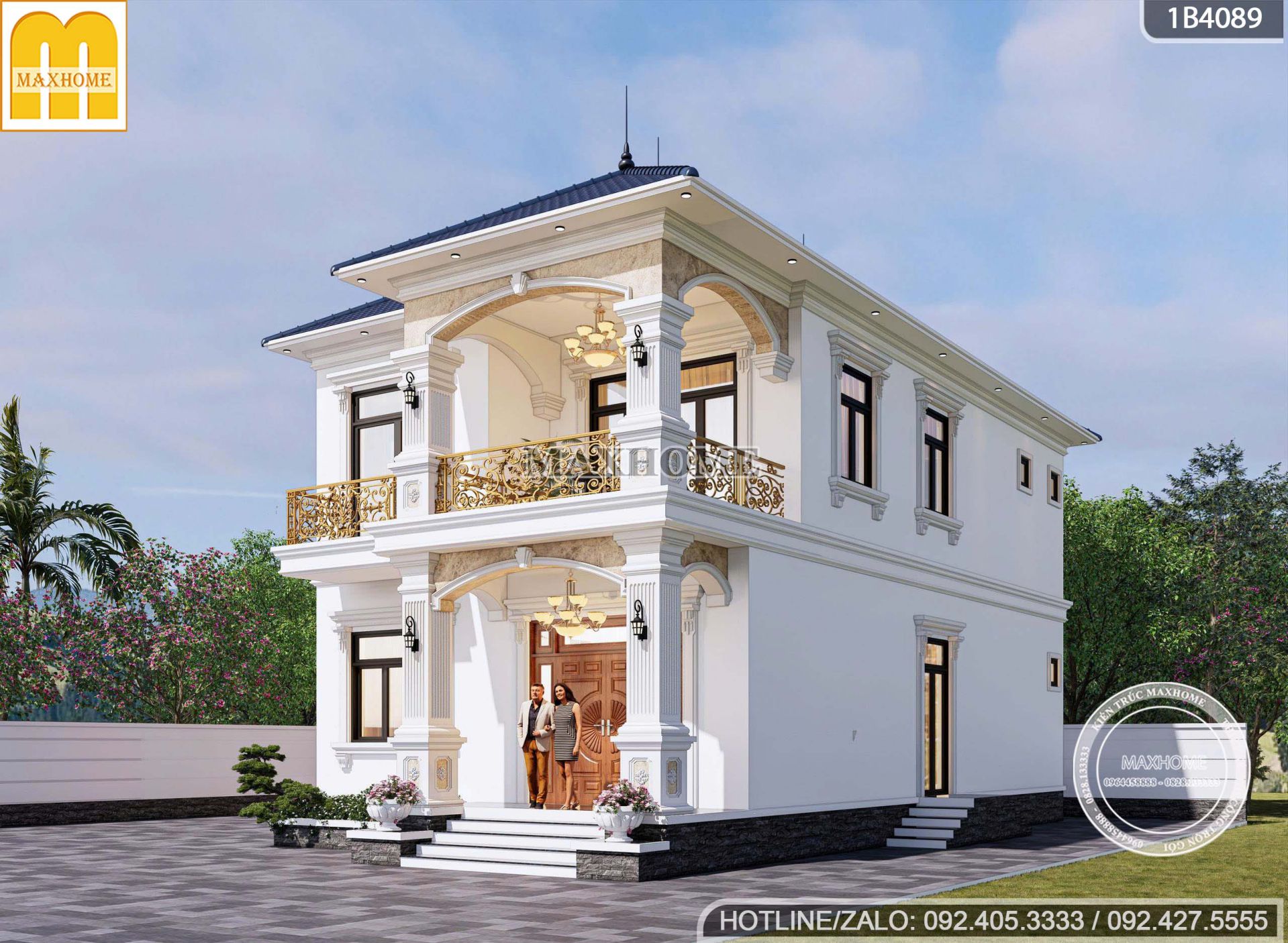 thiet ke nha 2 tang mai nhat tan co dien 4 phong ngu day du cong nang mh05845 3 thiet ke nha 2 tang mai nhat tan co dien 4 phong ngu day du cong nang mh05845 3