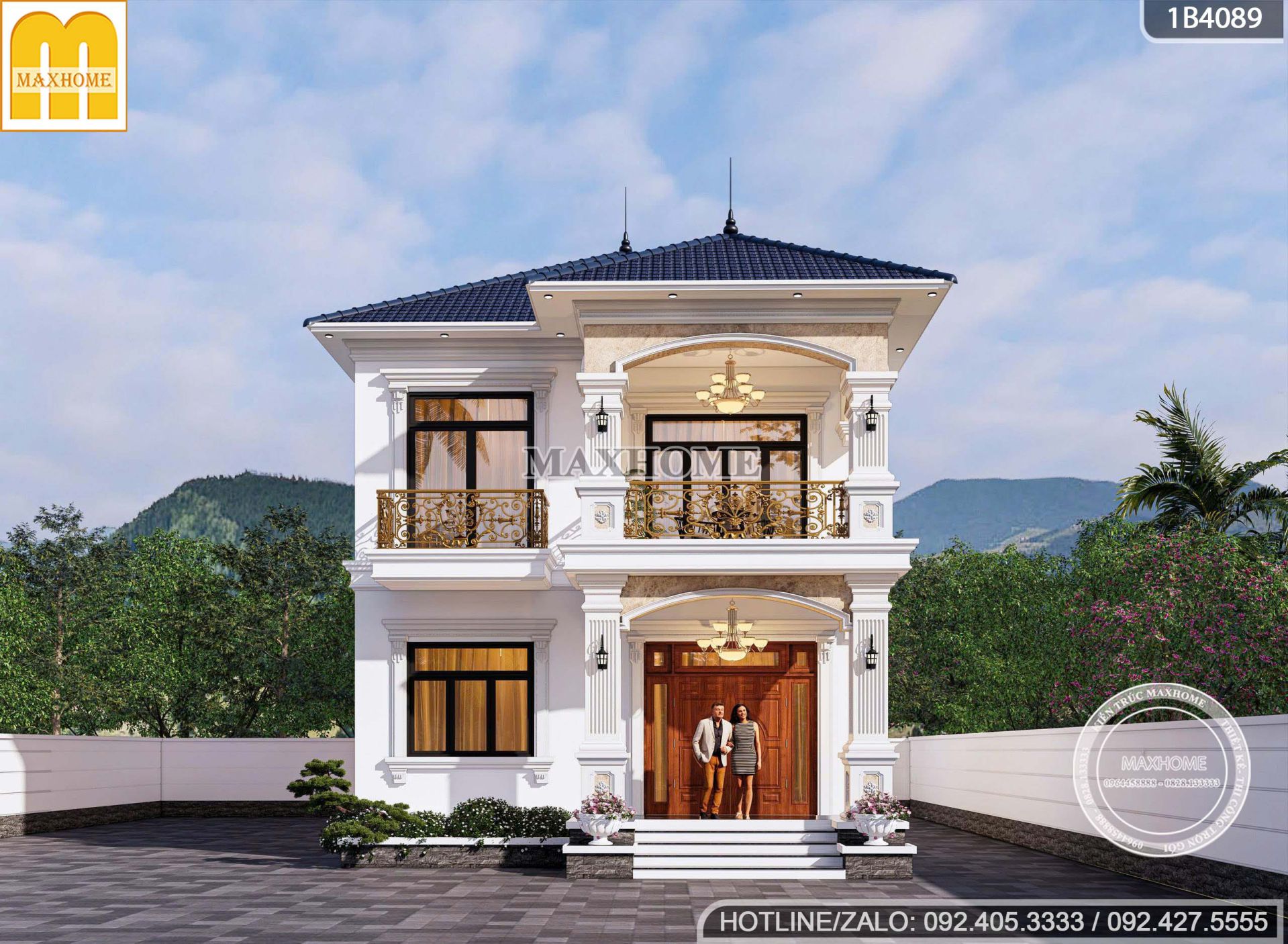 thiet ke nha 2 tang mai nhat tan co dien 4 phong ngu day du cong nang mh05845 4 thiet ke nha 2 tang mai nhat tan co dien 4 phong ngu day du cong nang mh05845 4