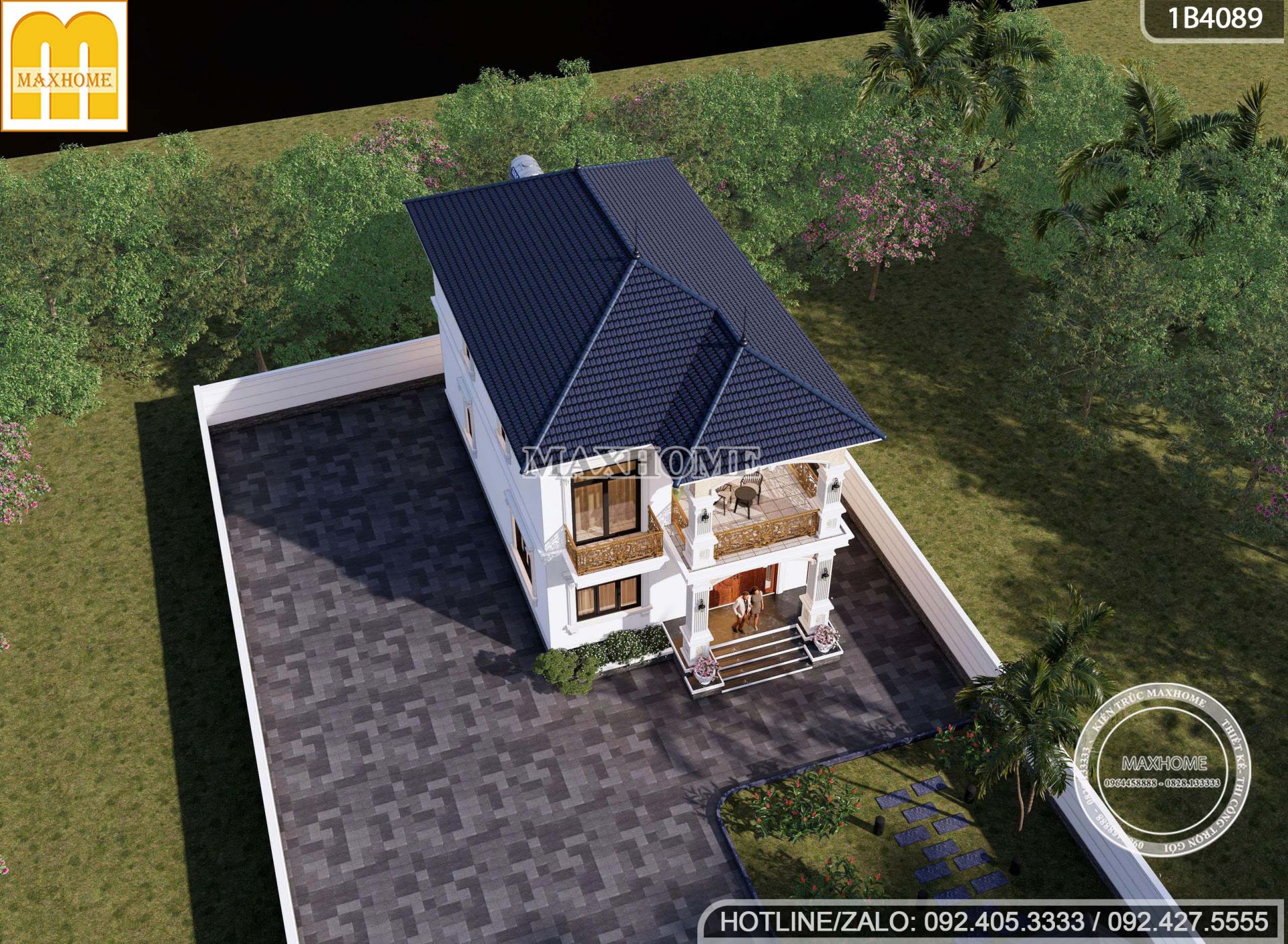 thiet ke nha 2 tang mai nhat tan co dien 4 phong ngu day du cong nang mh05845 5 thiet ke nha 2 tang mai nhat tan co dien 4 phong ngu day du cong nang mh05845 5