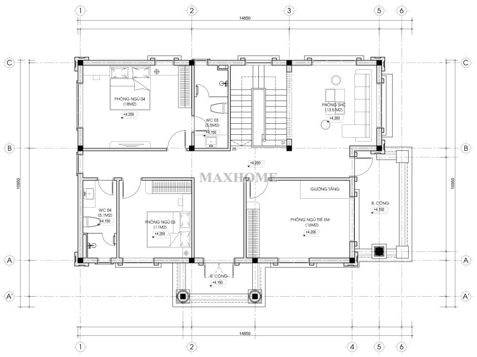 thiet ke nha 2 tang tan co dien dep nhu mo voi cong nang cuc ky tien nghi 10