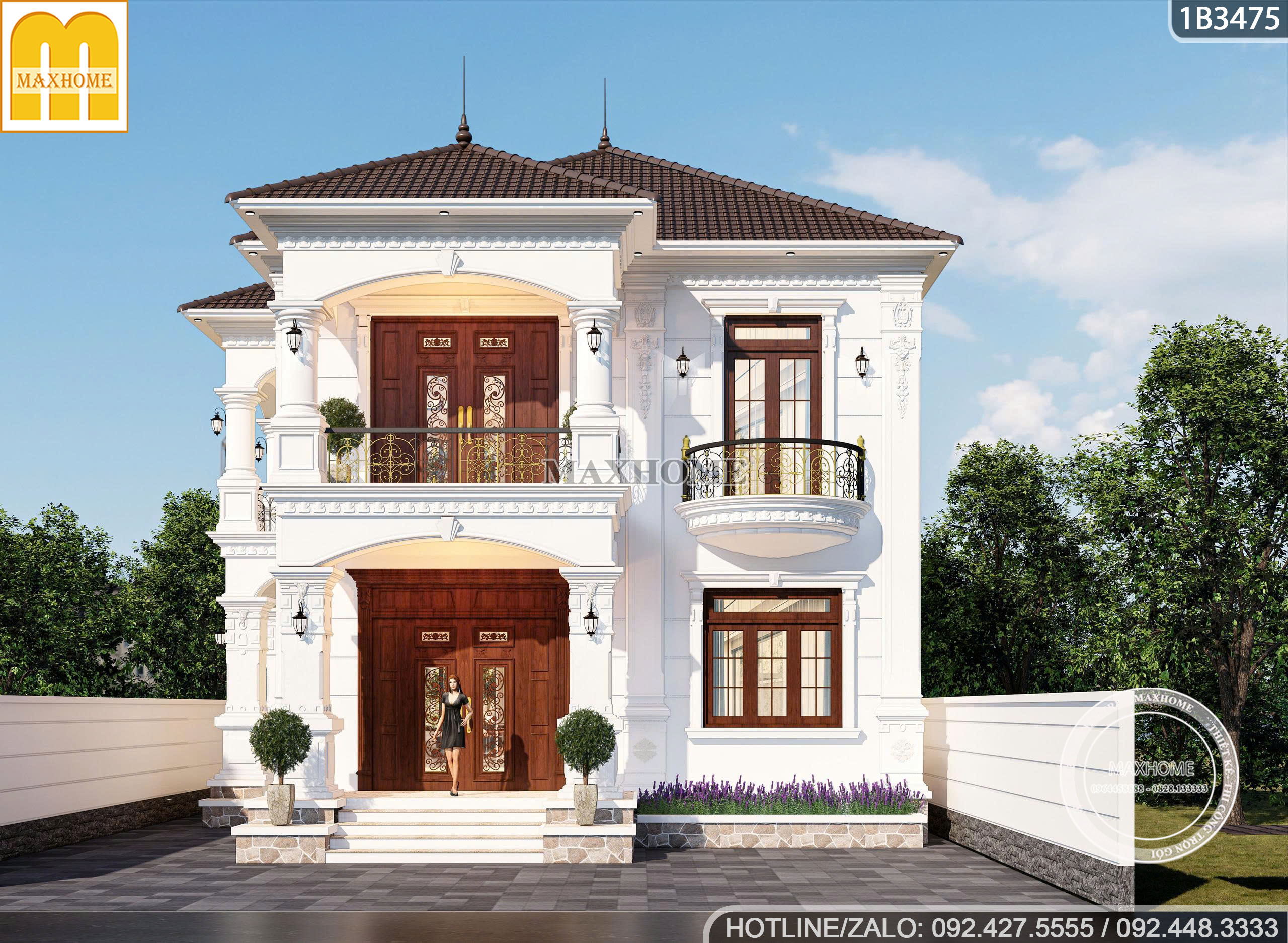 thiet ke nha 2 tang tan co voi ngoi nau dang cap cho gia chu 1