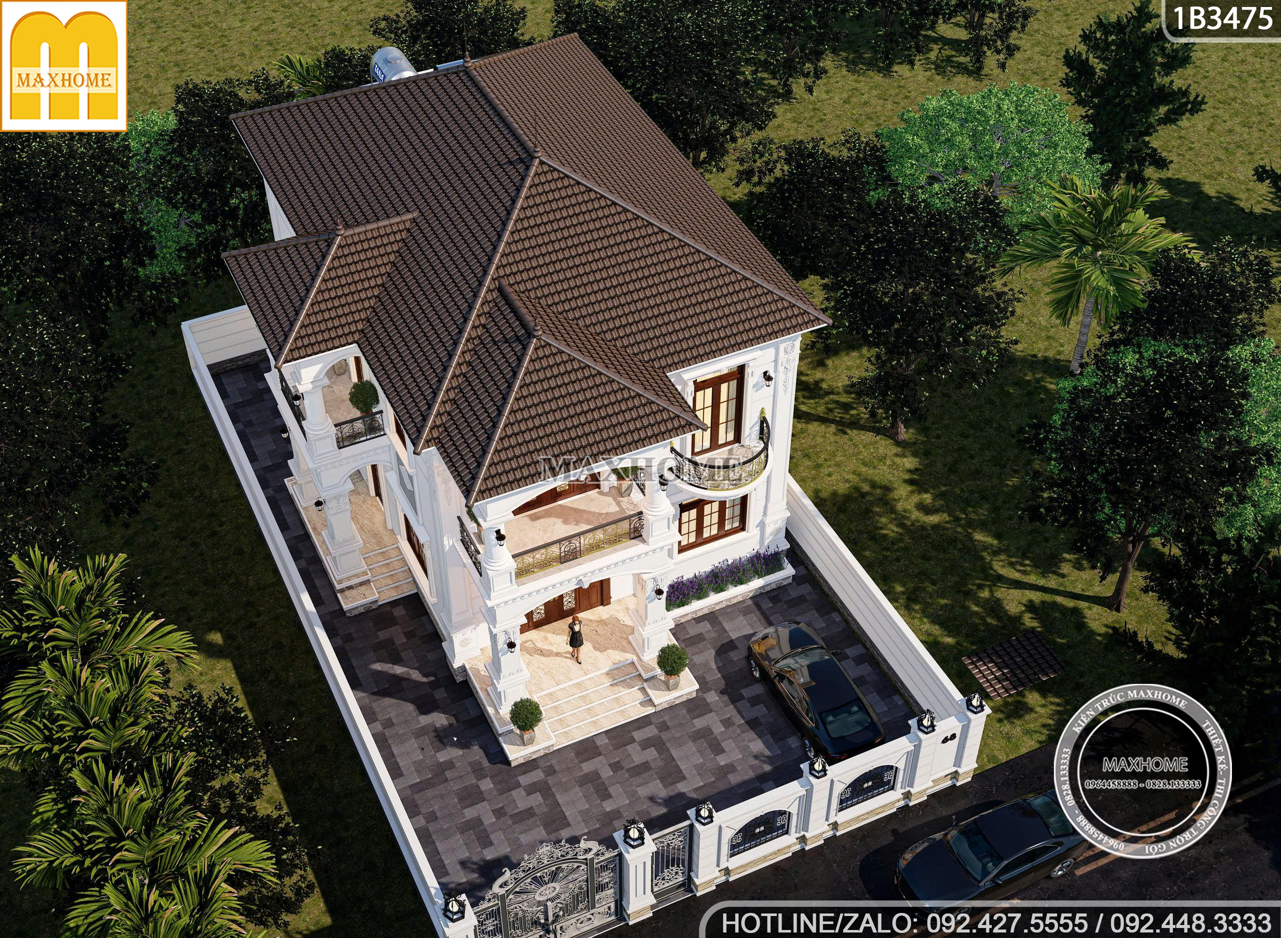 thiet ke nha 2 tang tan co voi ngoi nau dang cap cho gia chu 10