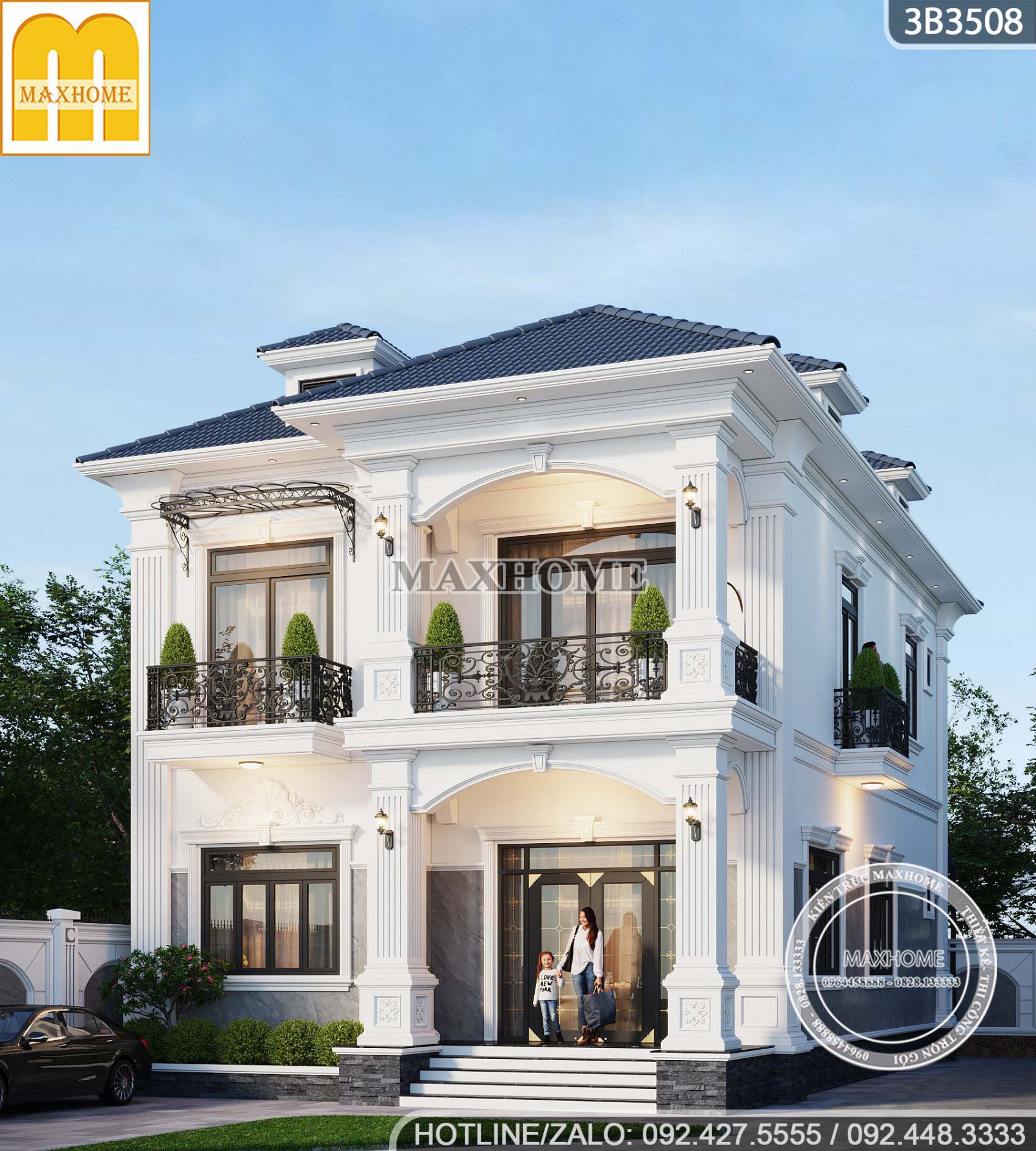 thiet ke nha 2 tang trang tan co dien khong bao gio loi thoi 10 thiet ke nha 2 tang trang tan co dien khong bao gio loi thoi 10