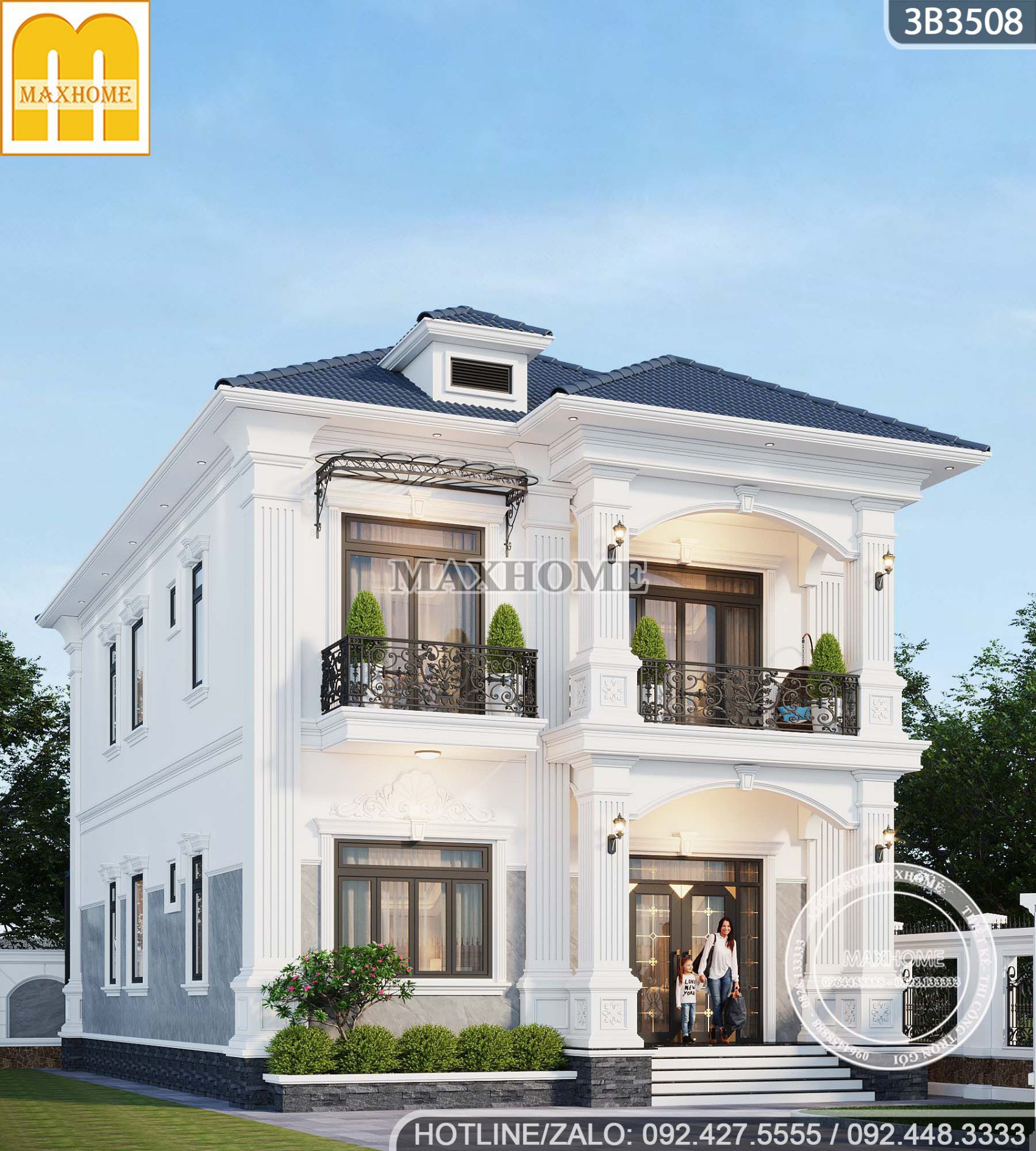 thiet ke nha 2 tang trang tan co dien khong bao gio loi thoi 11 thiet ke nha 2 tang trang tan co dien khong bao gio loi thoi 11