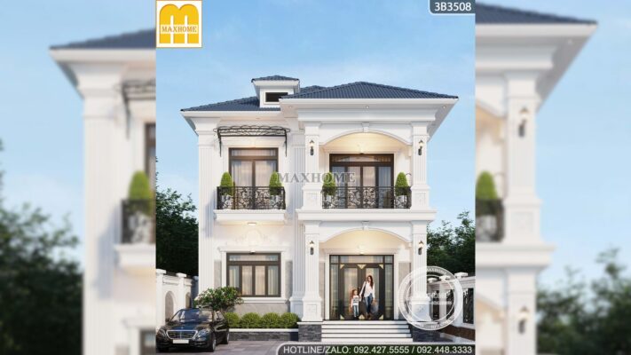 thiet ke nha 2 tang trang tan co dien khong bao gio loi thoi 2