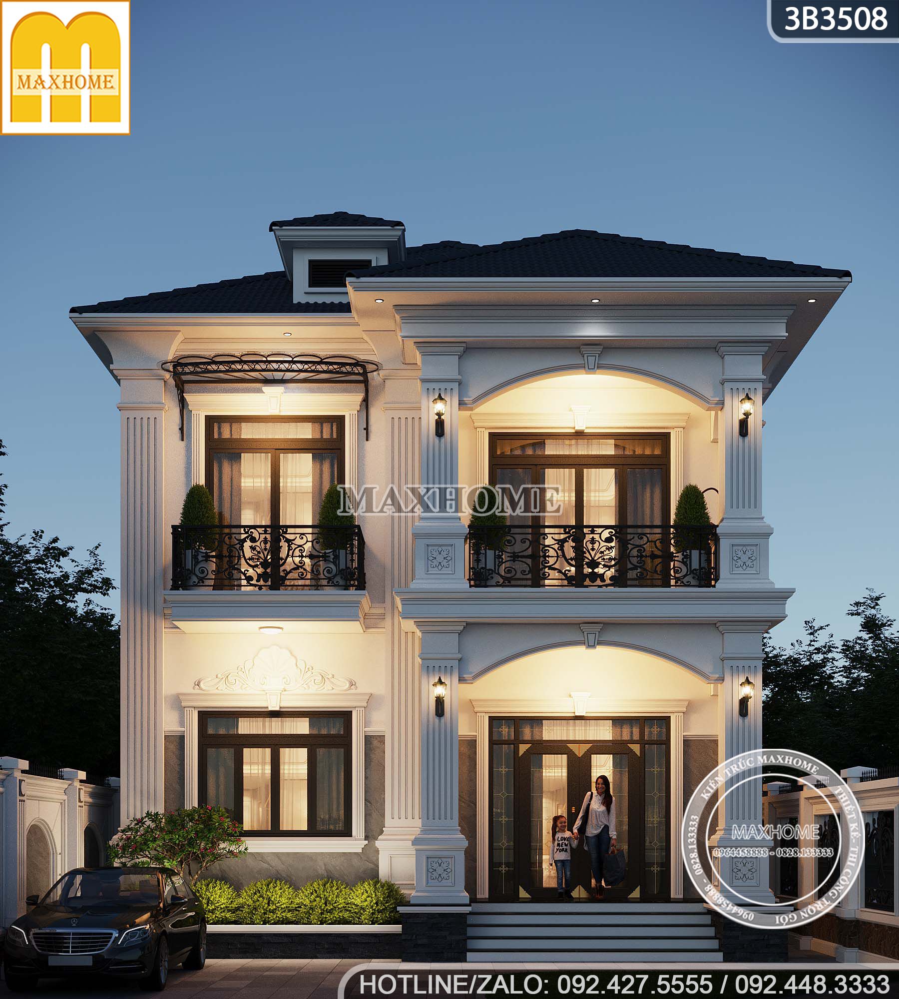 thiet ke nha 2 tang trang tan co dien khong bao gio loi thoi 9 thiet ke nha 2 tang trang tan co dien khong bao gio loi thoi 9