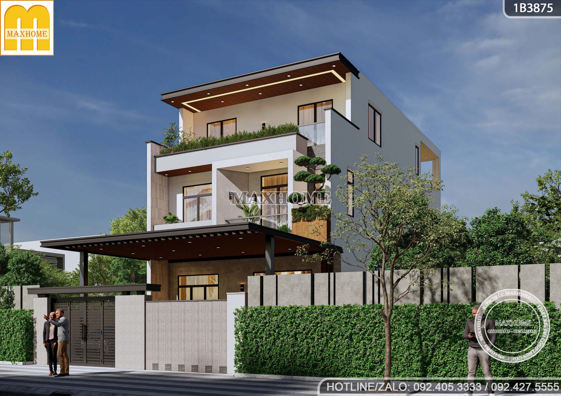 thiet ke nha 3 tang mai bang 6 phong ngu dang cap cho gia dinh lon mh05768 2