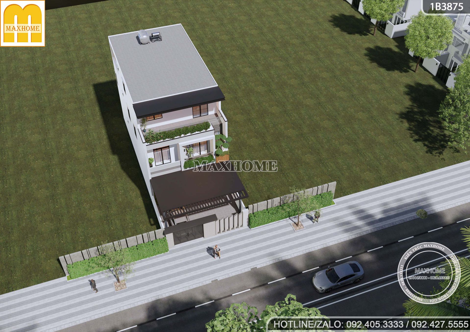 thiet ke nha 3 tang mai bang 6 phong ngu dang cap cho gia dinh lon mh05768 6