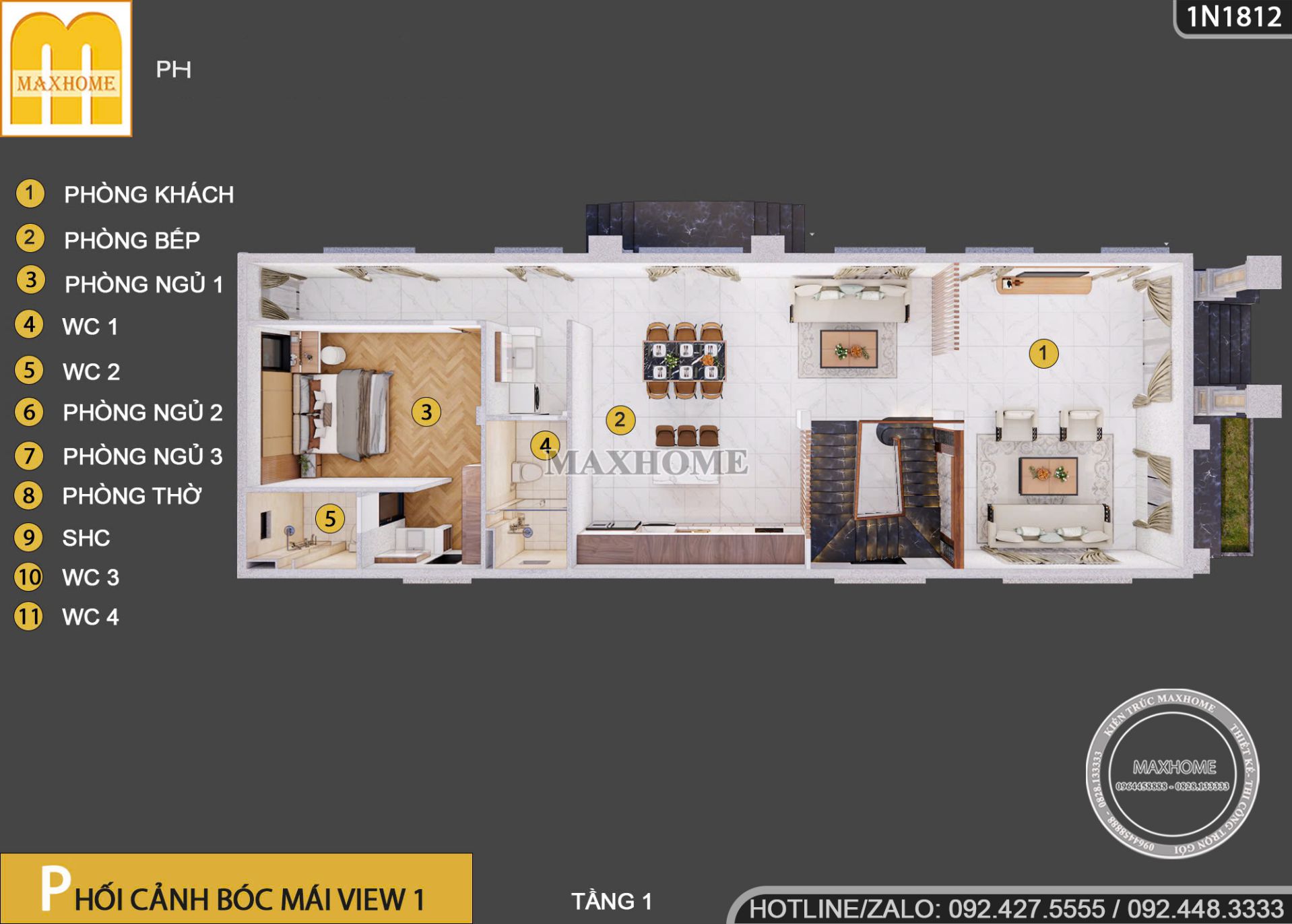 thiet ke nha pho 2 tang tan co so huu kien truc sang trong tai sai gon 15